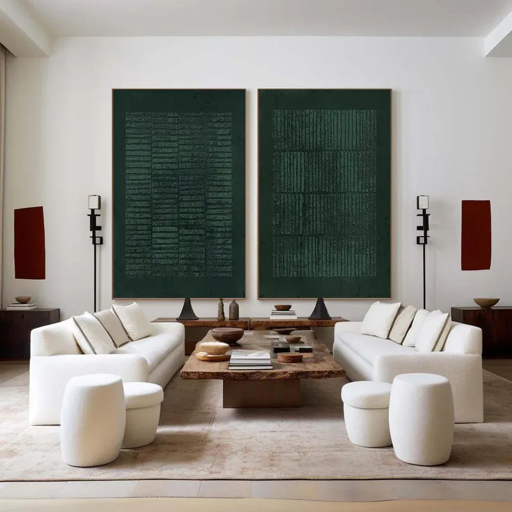 Blue & Green Abstract Painting SET OF 2 #AVG 001