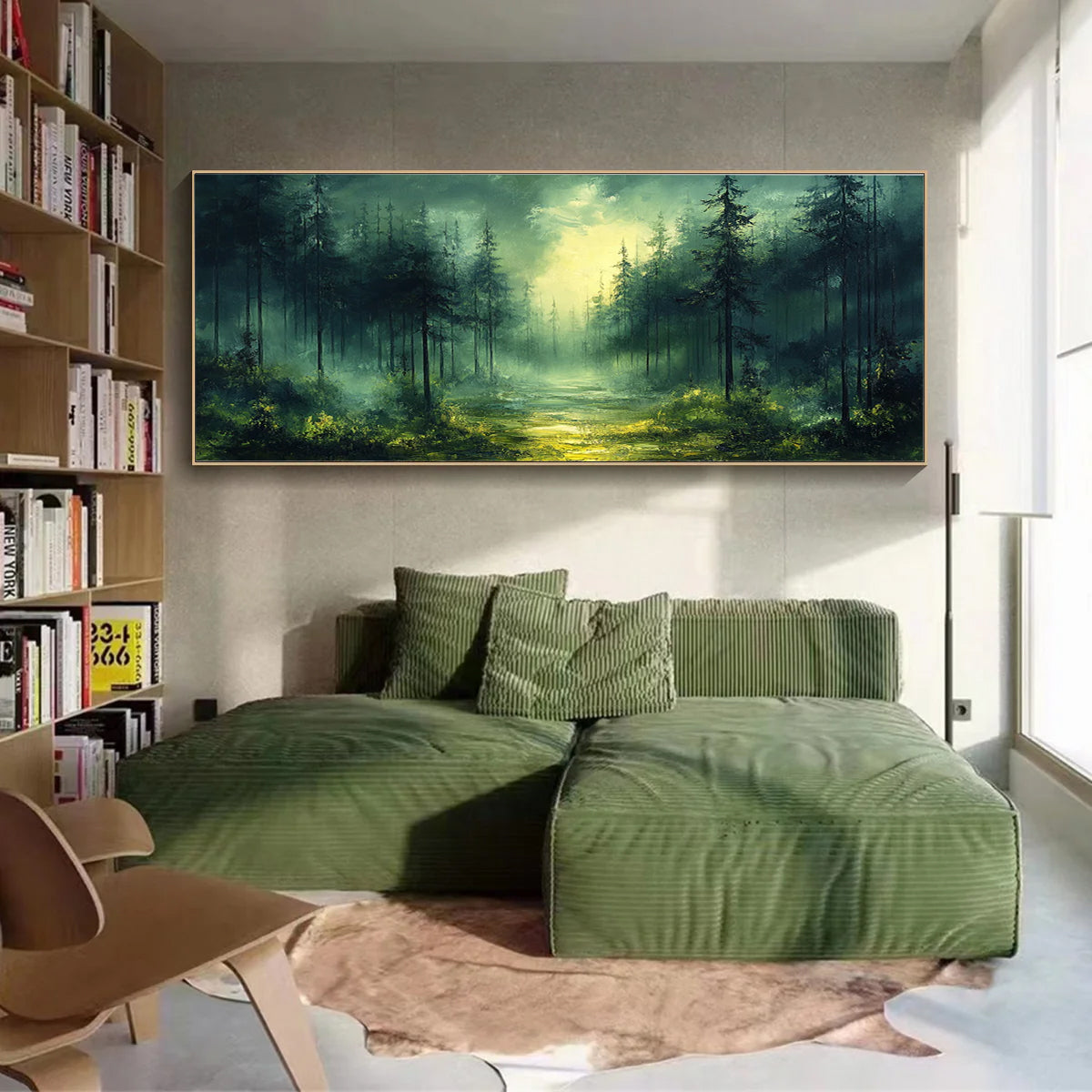 Flower and tree oil painting wall mural, hand-painted abstract artwork FP#001