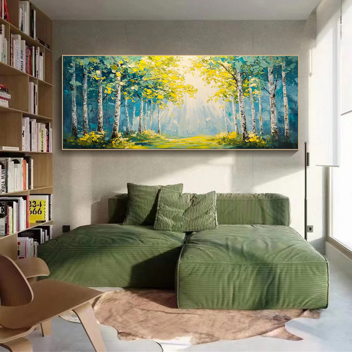 Flower and tree oil painting wall mural, hand-painted abstract artwork FP#002