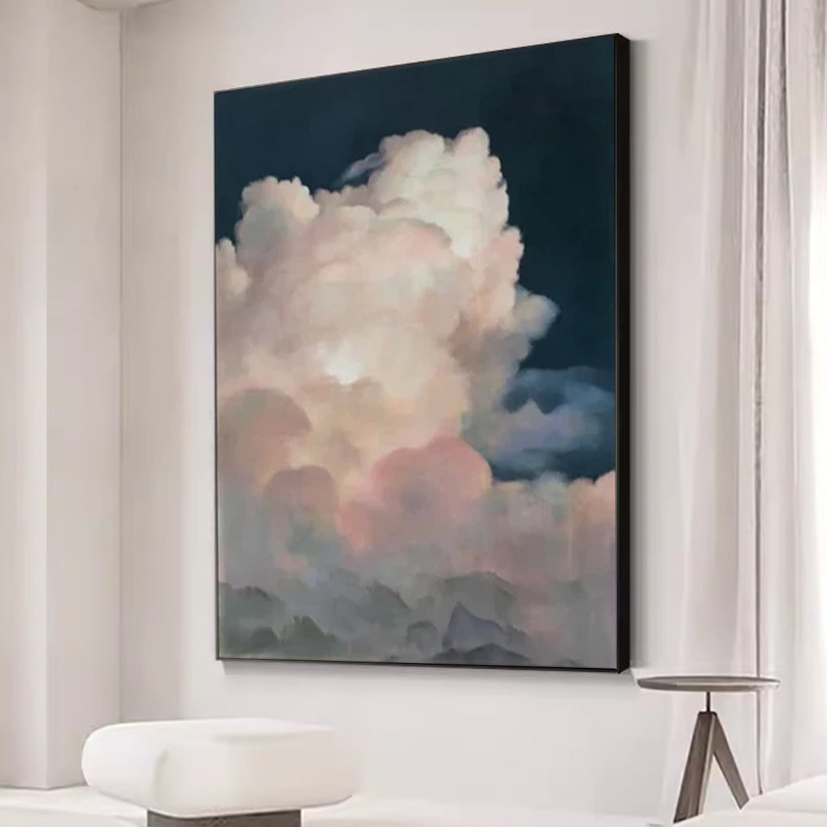 Sky-themed oil painting wall mural, hand-painted abstract artwork SP#001
