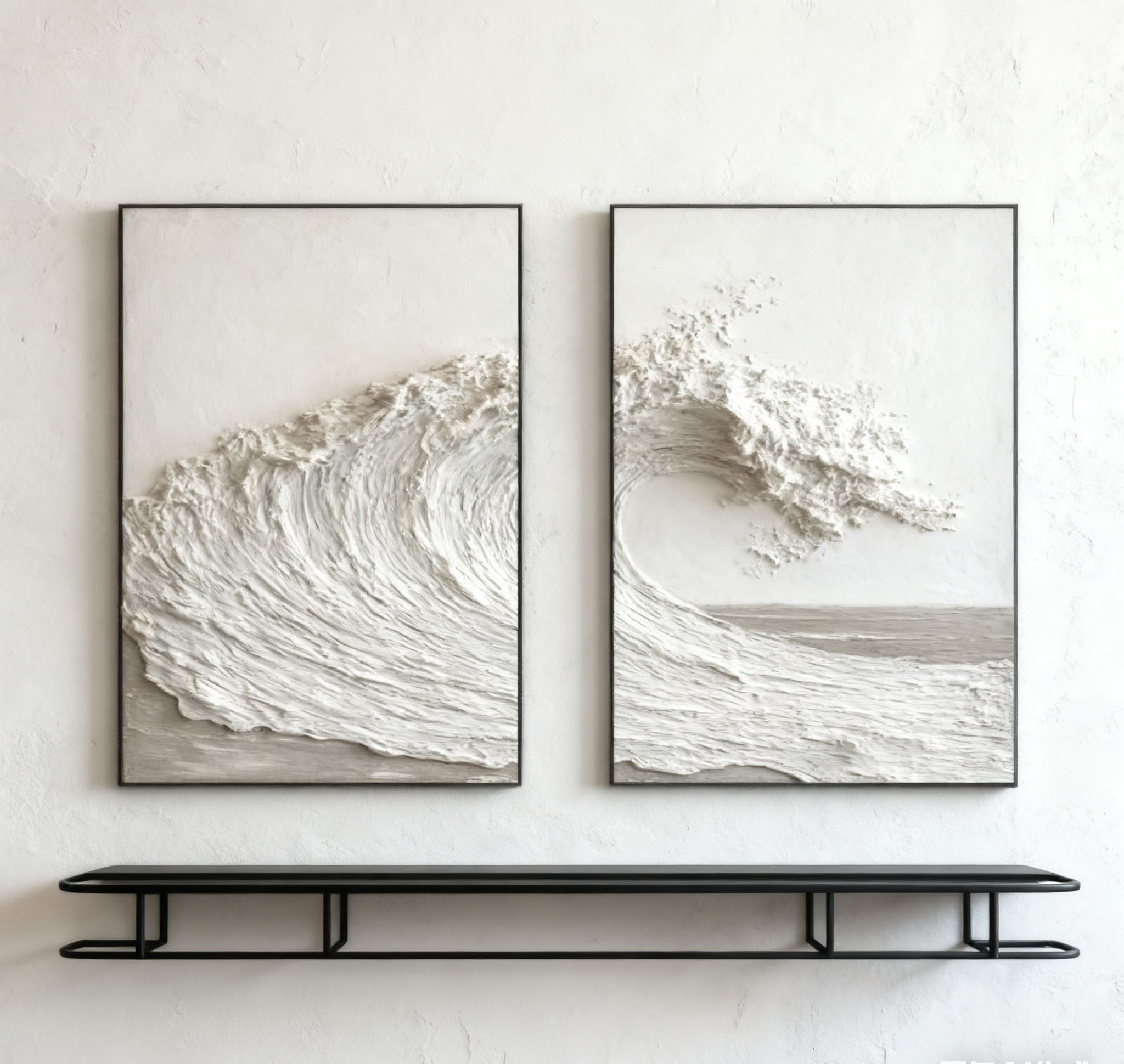 Textured Ocean Wave Art 3D Oil Painting for Modern Home Decor #BBS 011