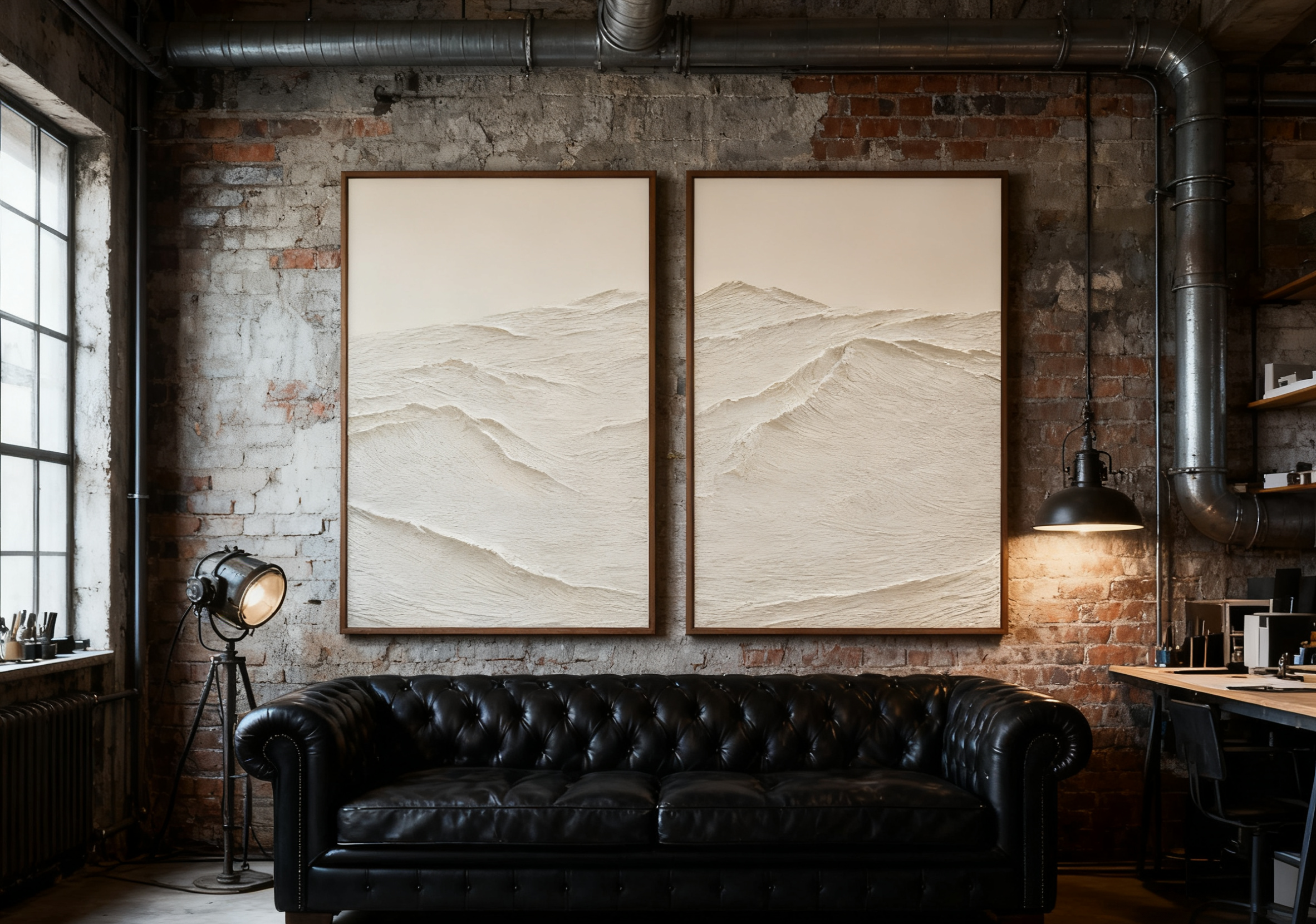 White Minimalist Abstract Painting SET OF 2 #AVG 024