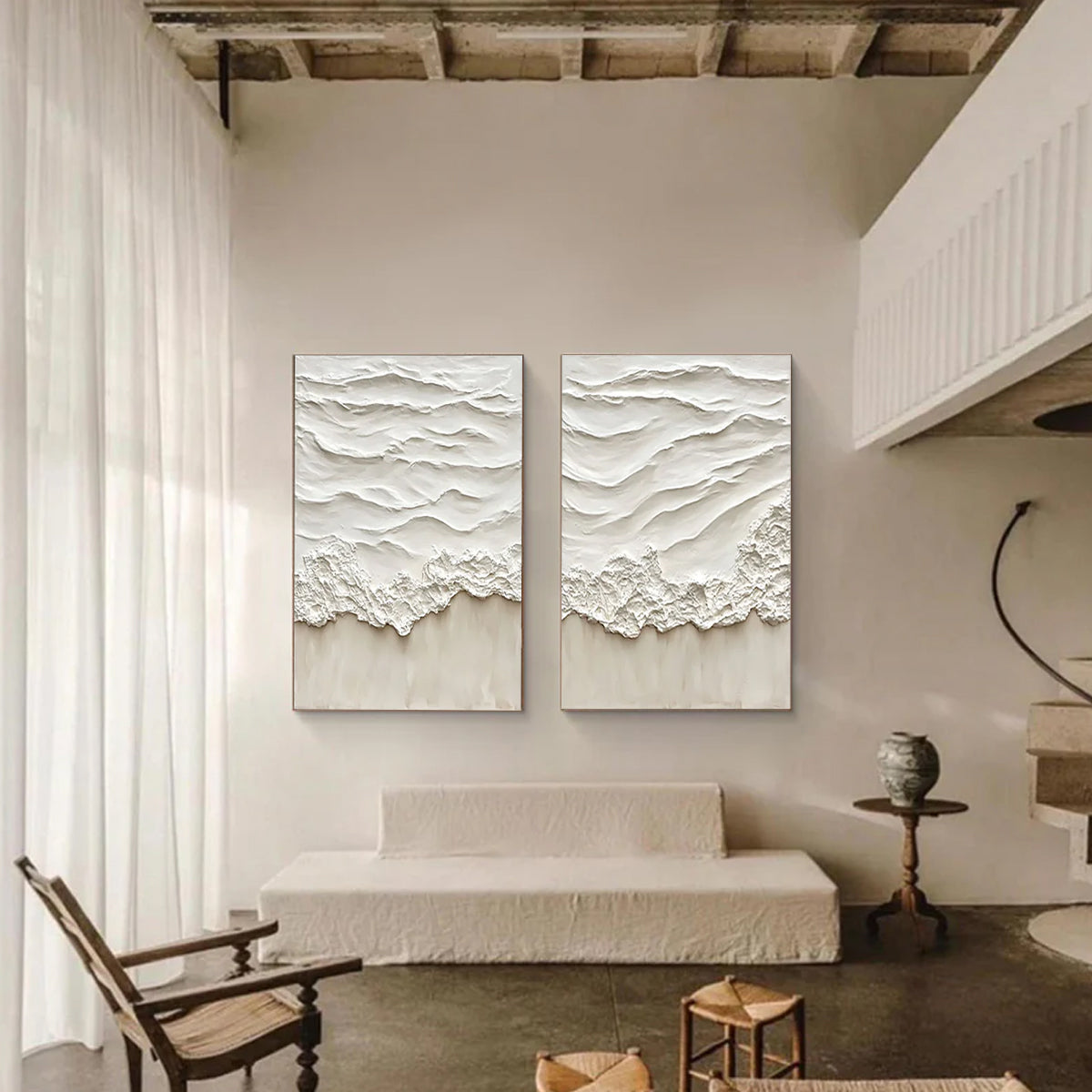 Ocean-themed oil painting wall decoration, hand-painted abstract artwork OP#007