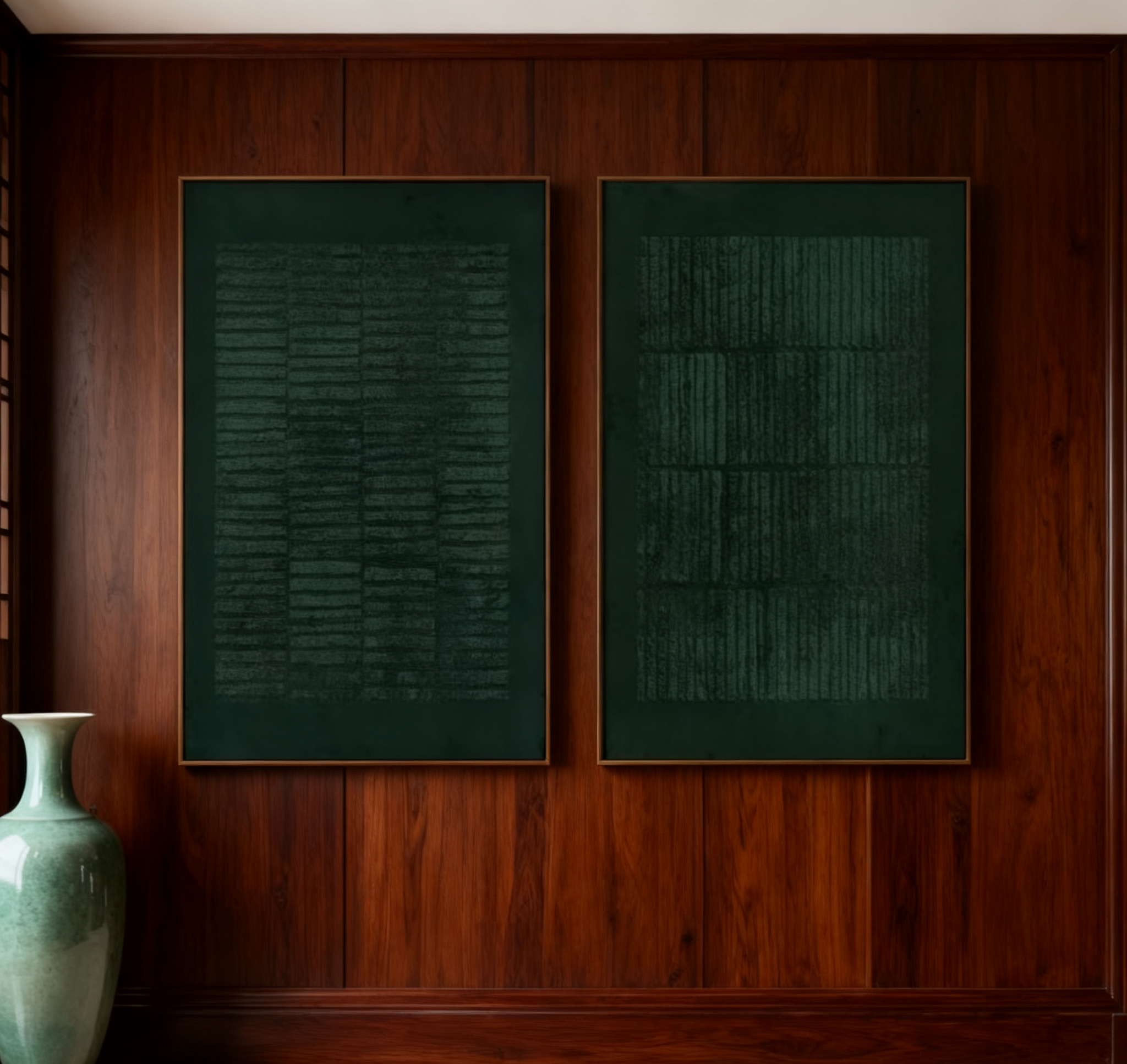 Blue & Green Abstract Painting SET OF 2 #AVG 001