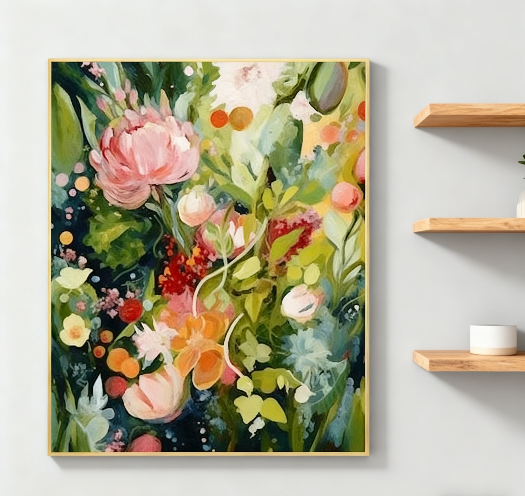 Large Floral Abstract Wall Art for Home Decor #FT 012