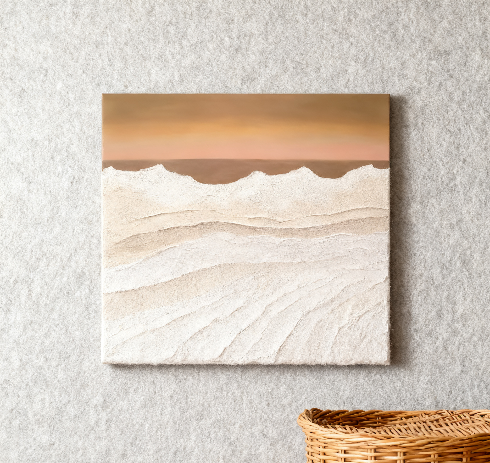Contemporary Abstract with Textured Band, Minimalist Landscape #BGA 171