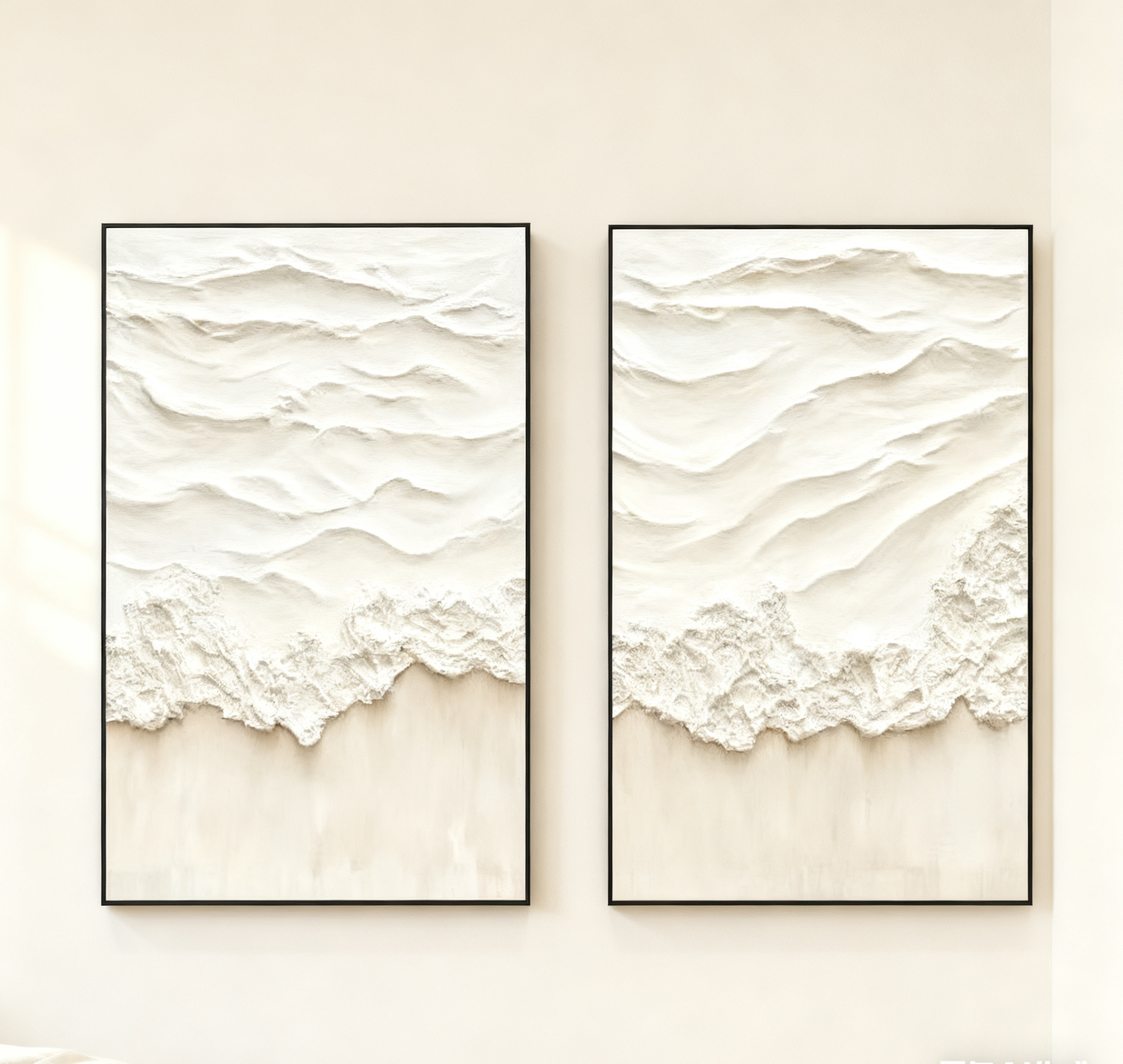 Textured Beach Waves Canvas Set for Coastal Home Decor #BBS 012