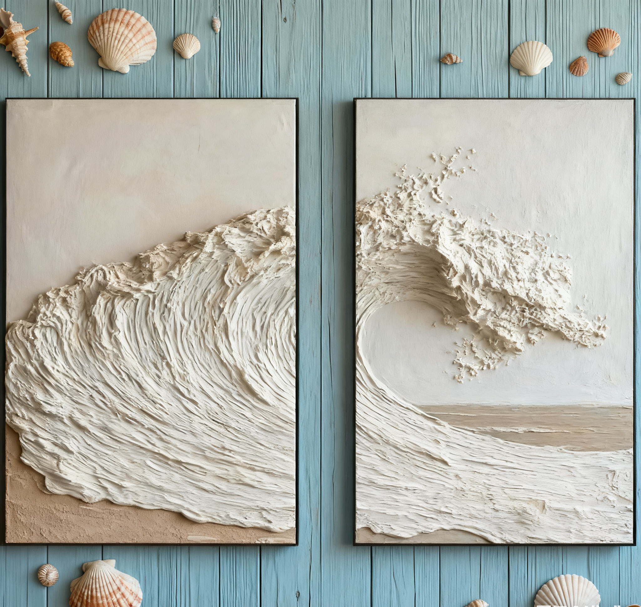 Textured Ocean Wave Art 3D Oil Painting for Modern Home Decor #BBS 011