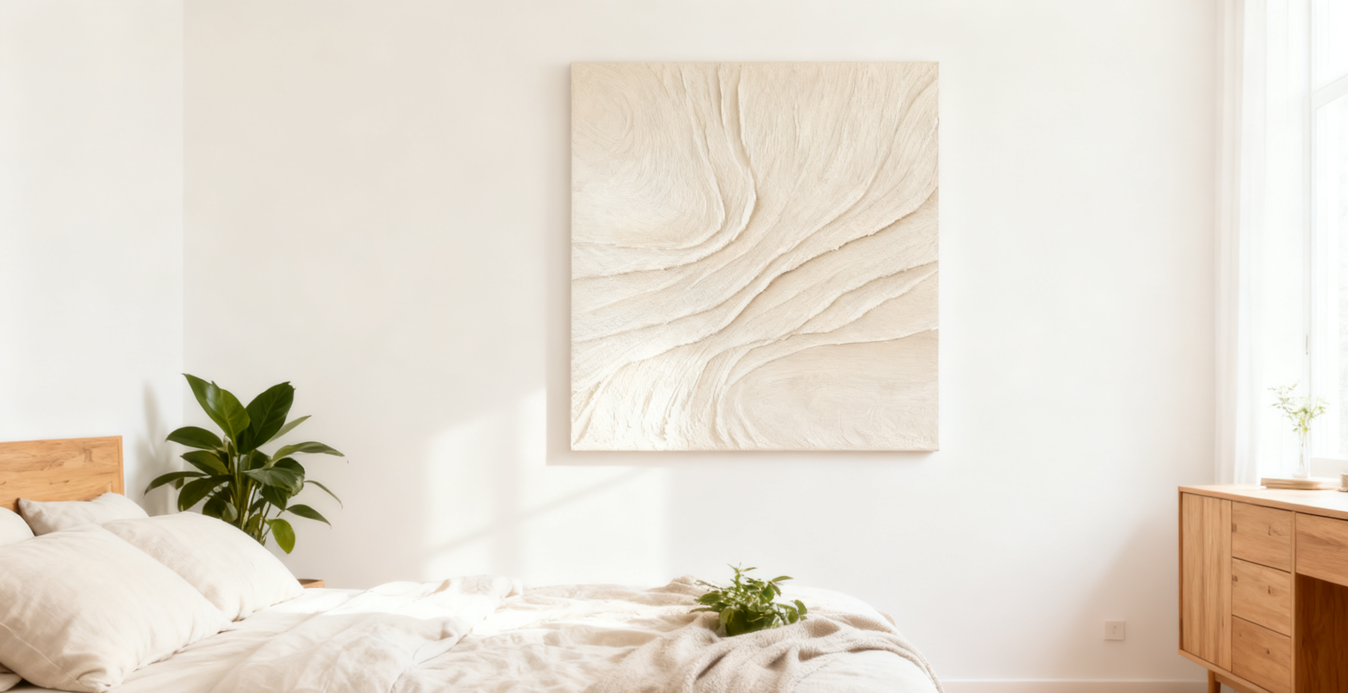 White Minimalist Abstract Painting #CXA 028