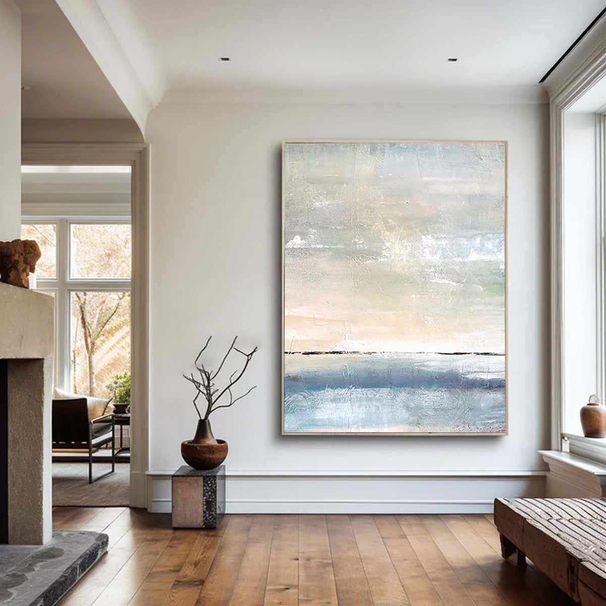 Ocean-themed oil painting wall decoration, hand-painted abstract artwork OP#004