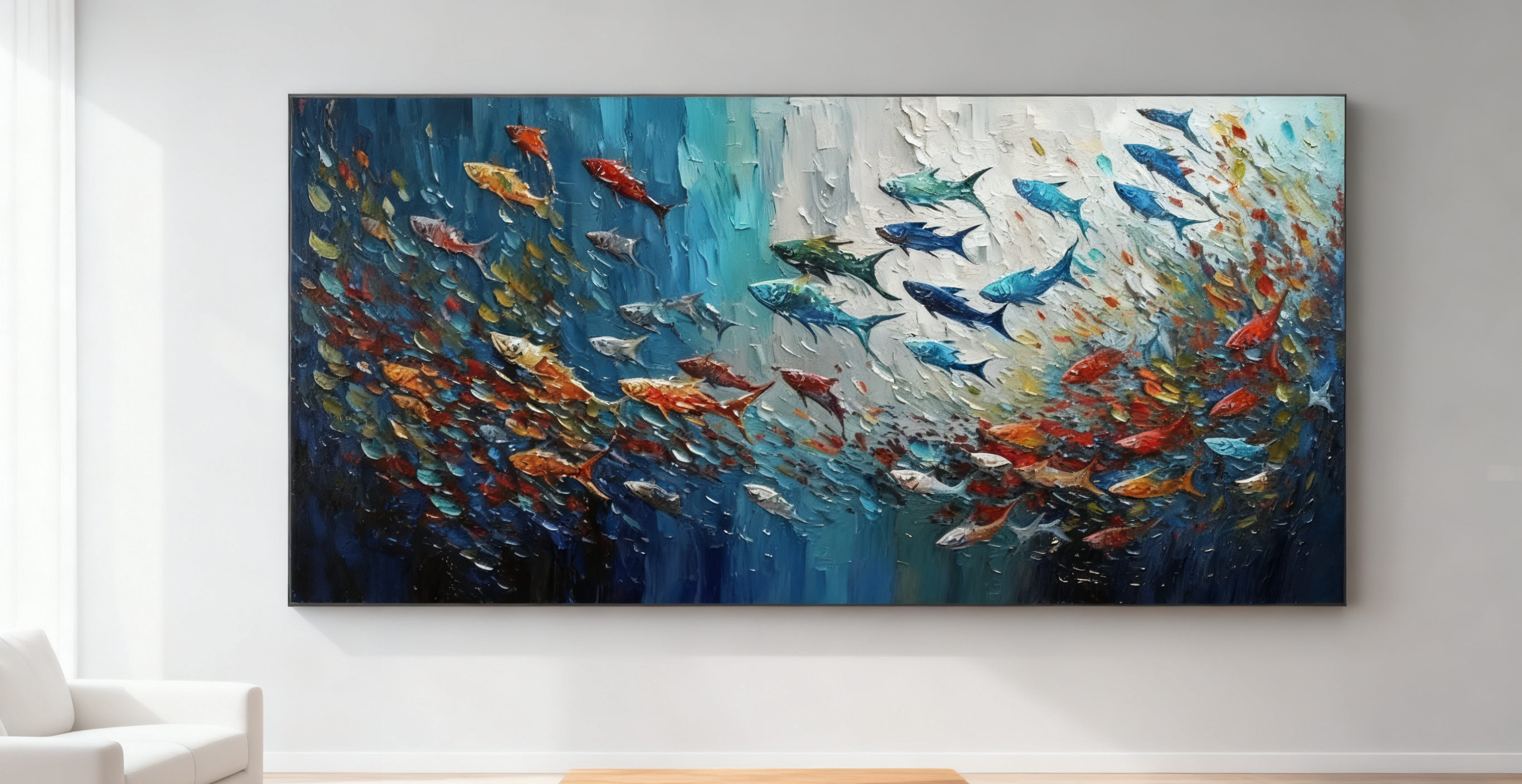 Blue & Green Minimalist Abstract Painting #BGM 009