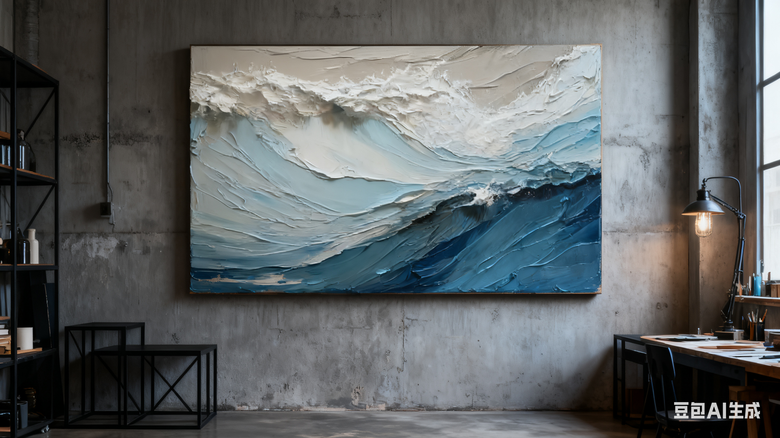 Blue & Green Abstract Painting #CXA 017