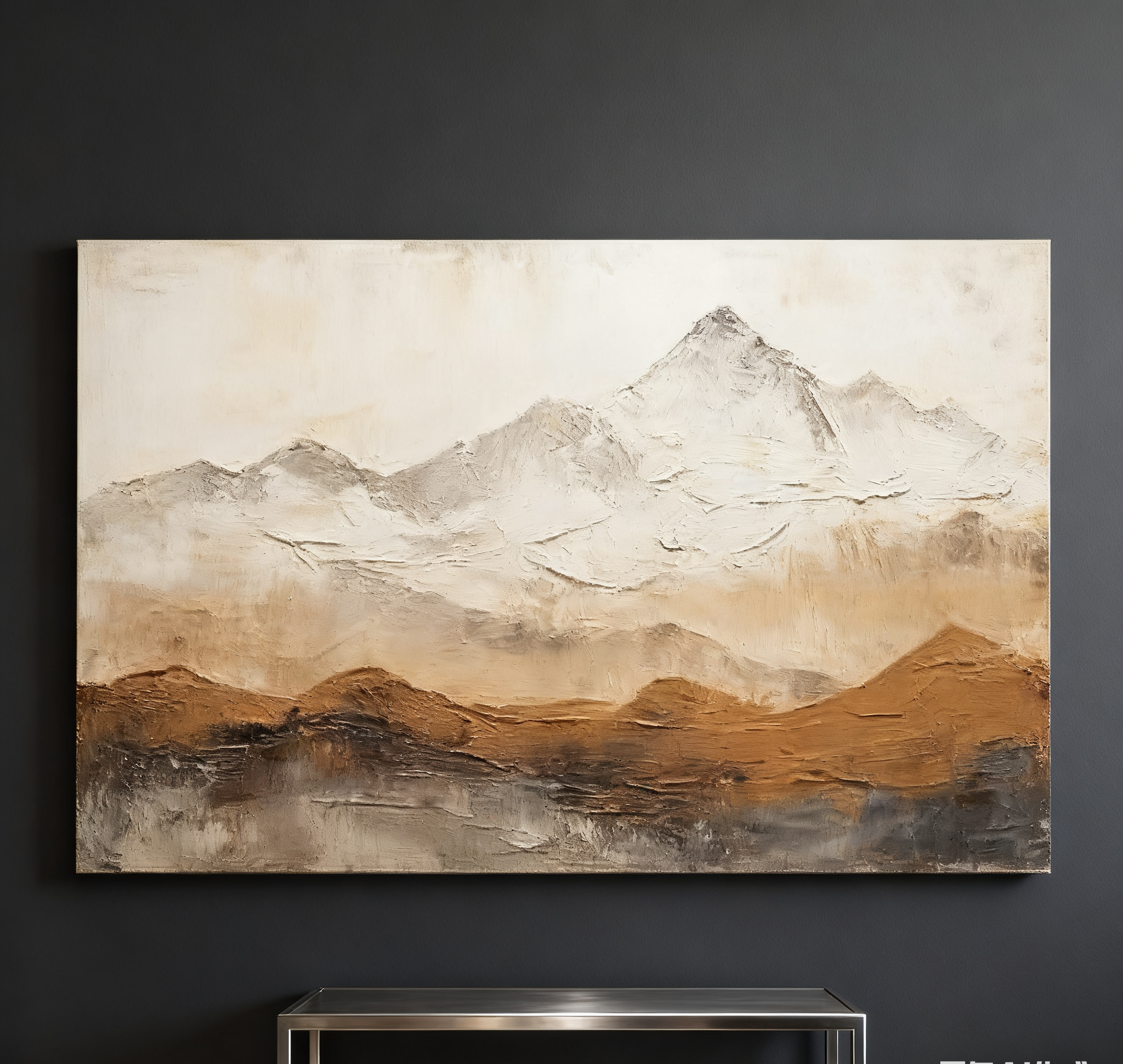 Earthy Peaks Contemporary Textured Mountain Wall Art #BGA 153