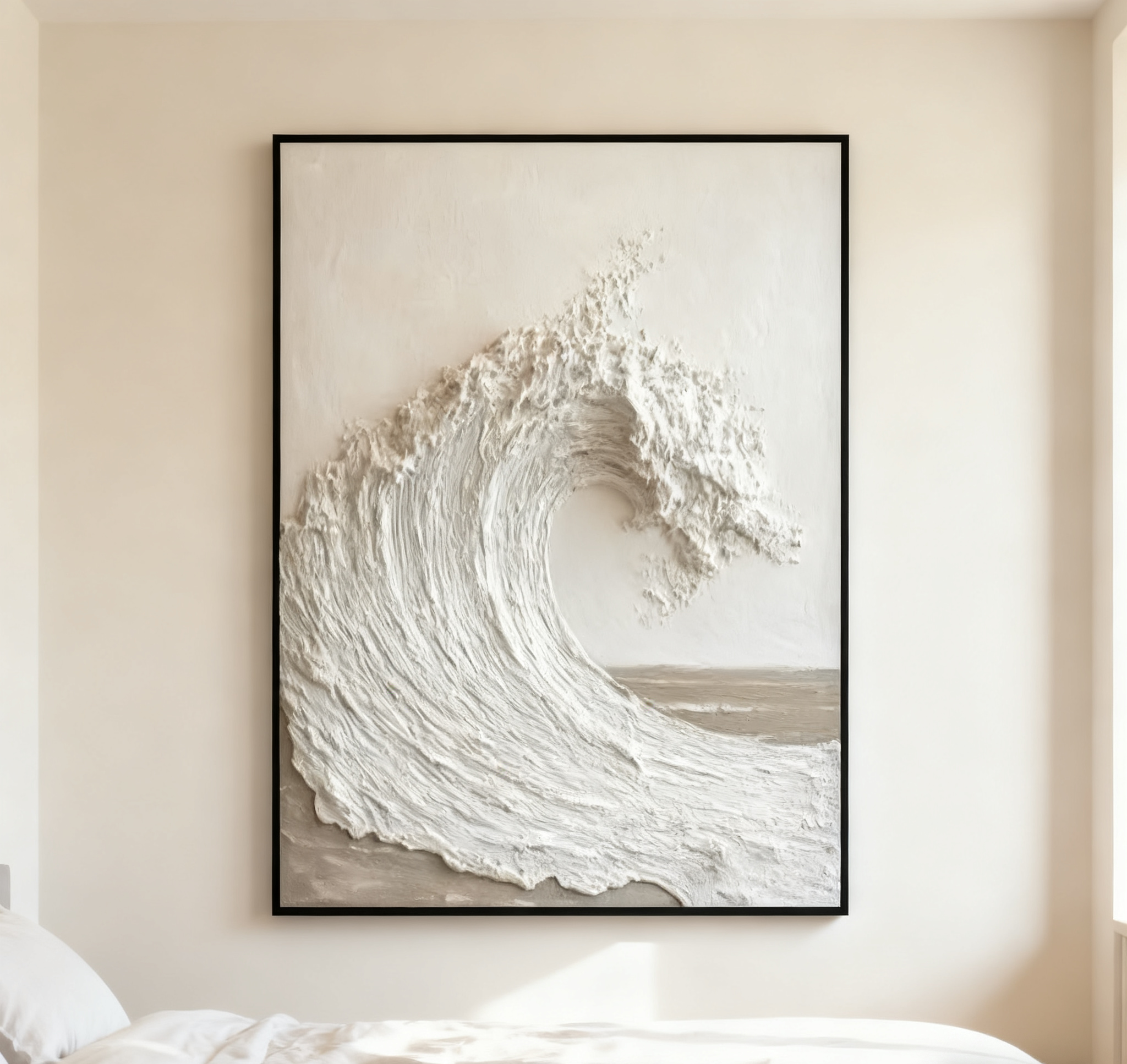 Textured Ocean Wave Art 3D Oil Painting for Modern Home Decor #BBM 036