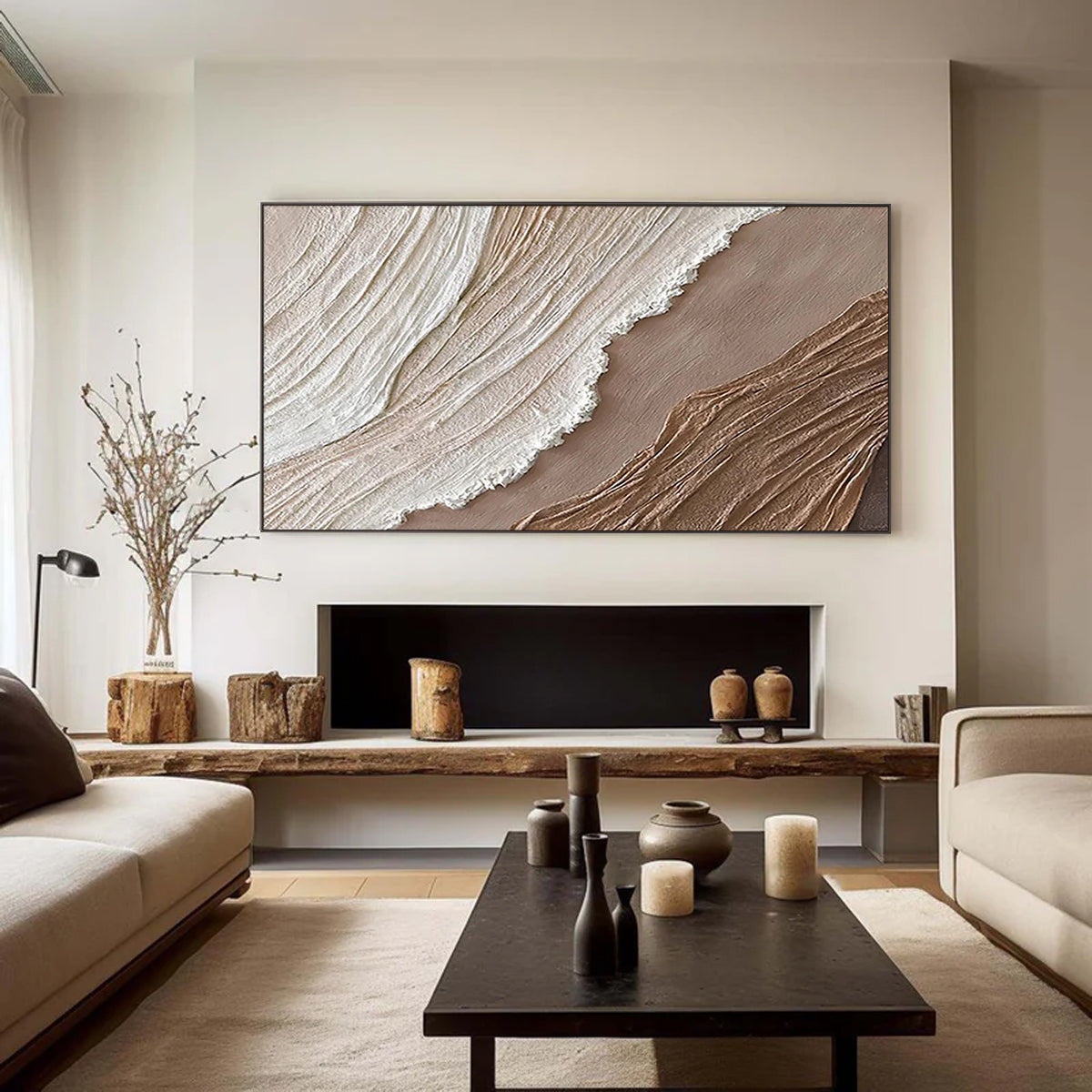 Ocean-themed oil painting wall decoration, hand-painted abstract artwork OP#012