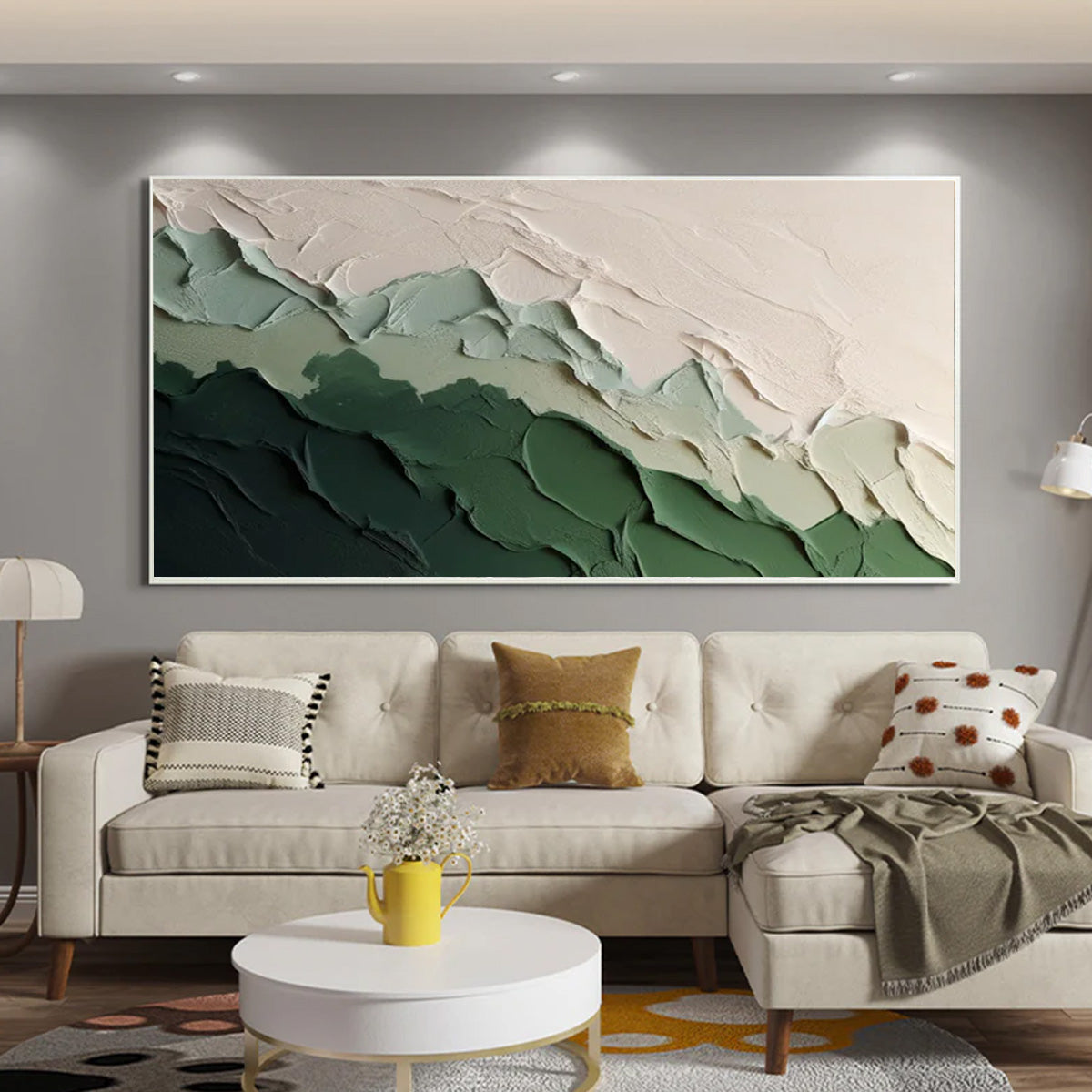 Ocean-themed oil painting wall decoration, hand-painted abstract artwork OP#001