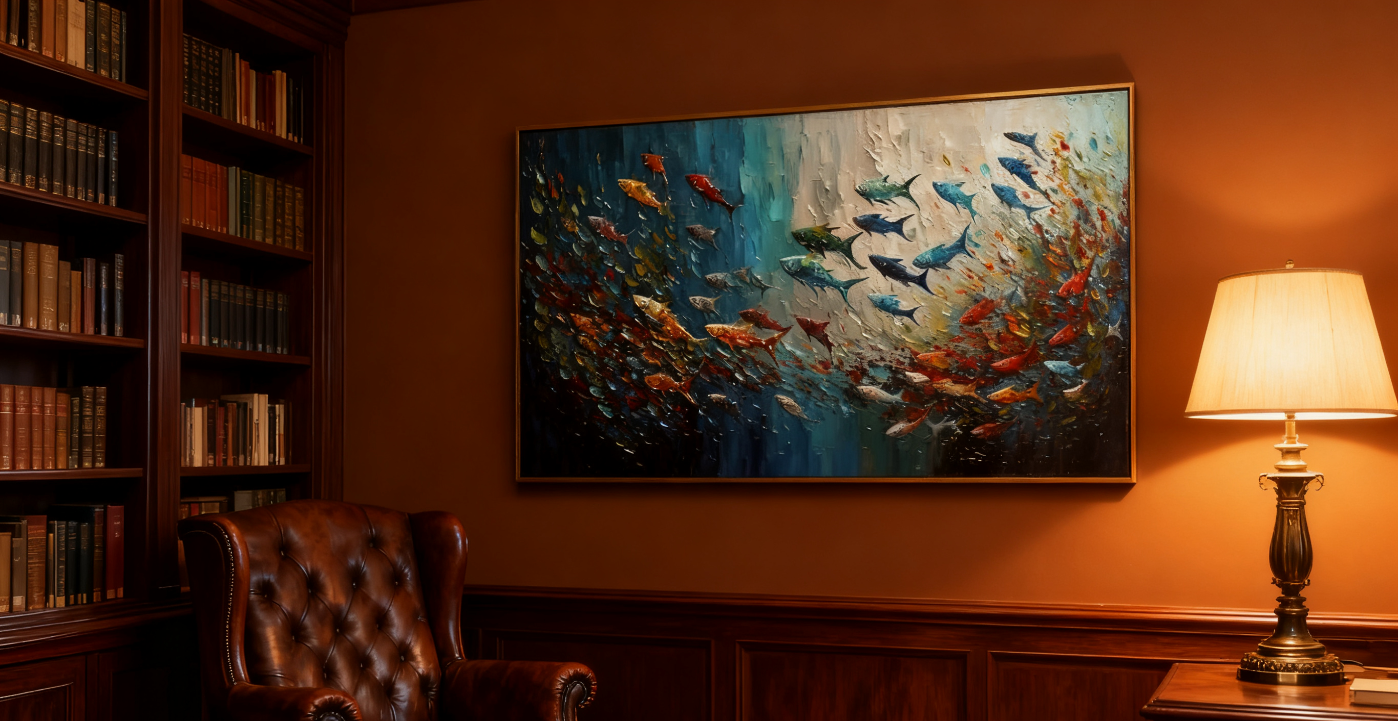 Blue & Green Minimalist Abstract Painting #BGM 009