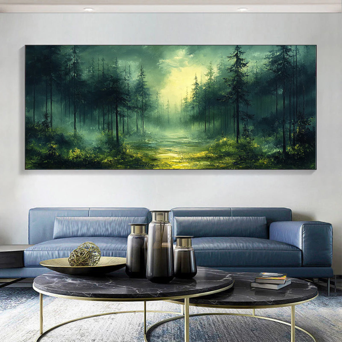 Flower and tree oil painting wall mural, hand-painted abstract artwork FP#001