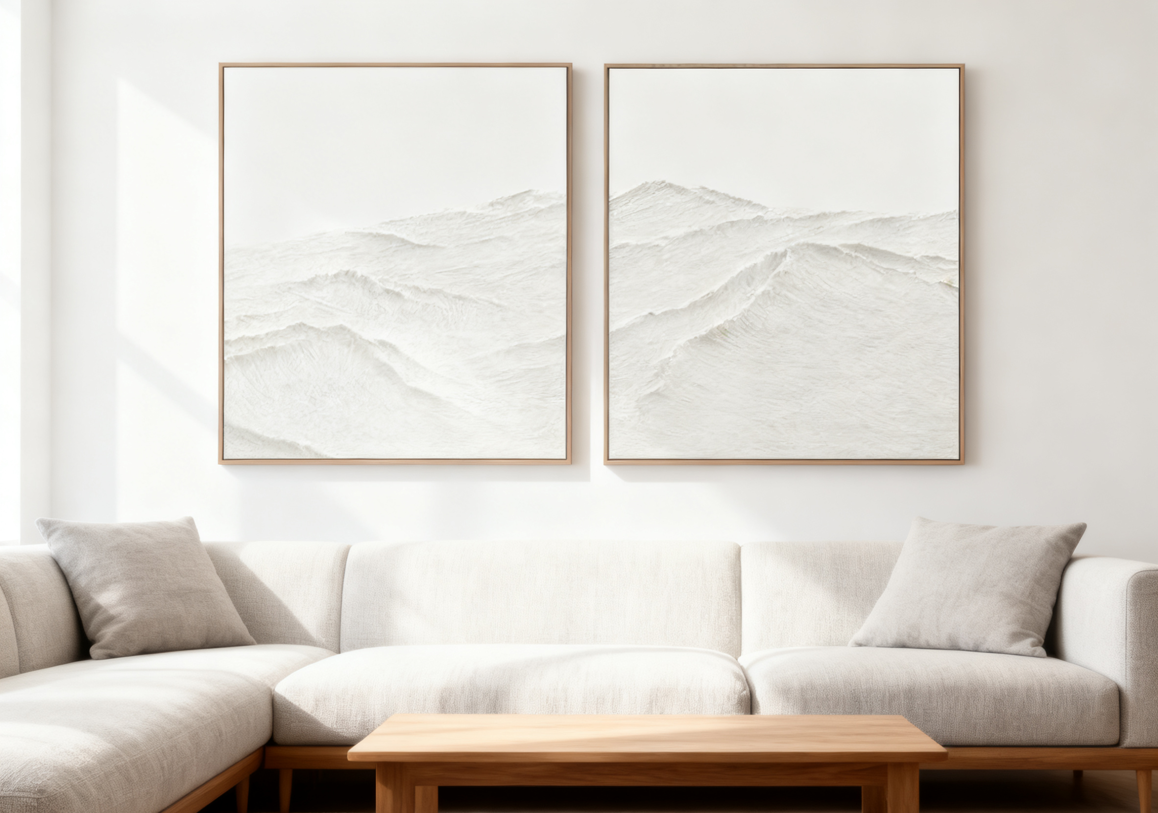 White Minimalist Abstract Painting SET OF 2 #AVG 024