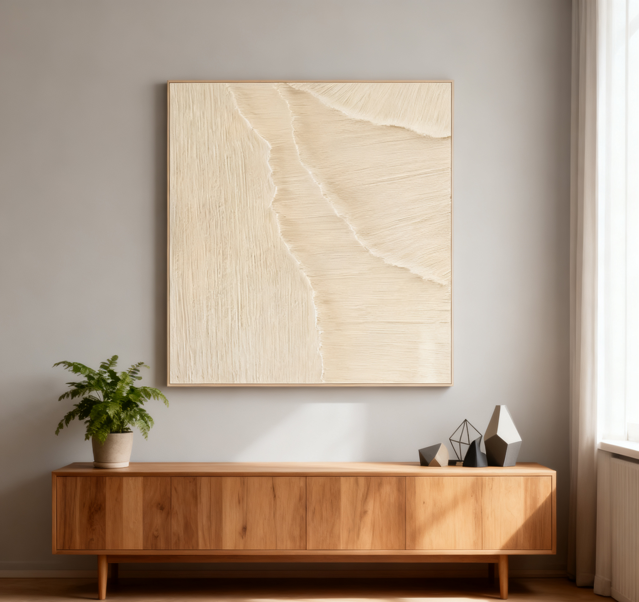 White Minimalist Abstract Painting #CXA 018