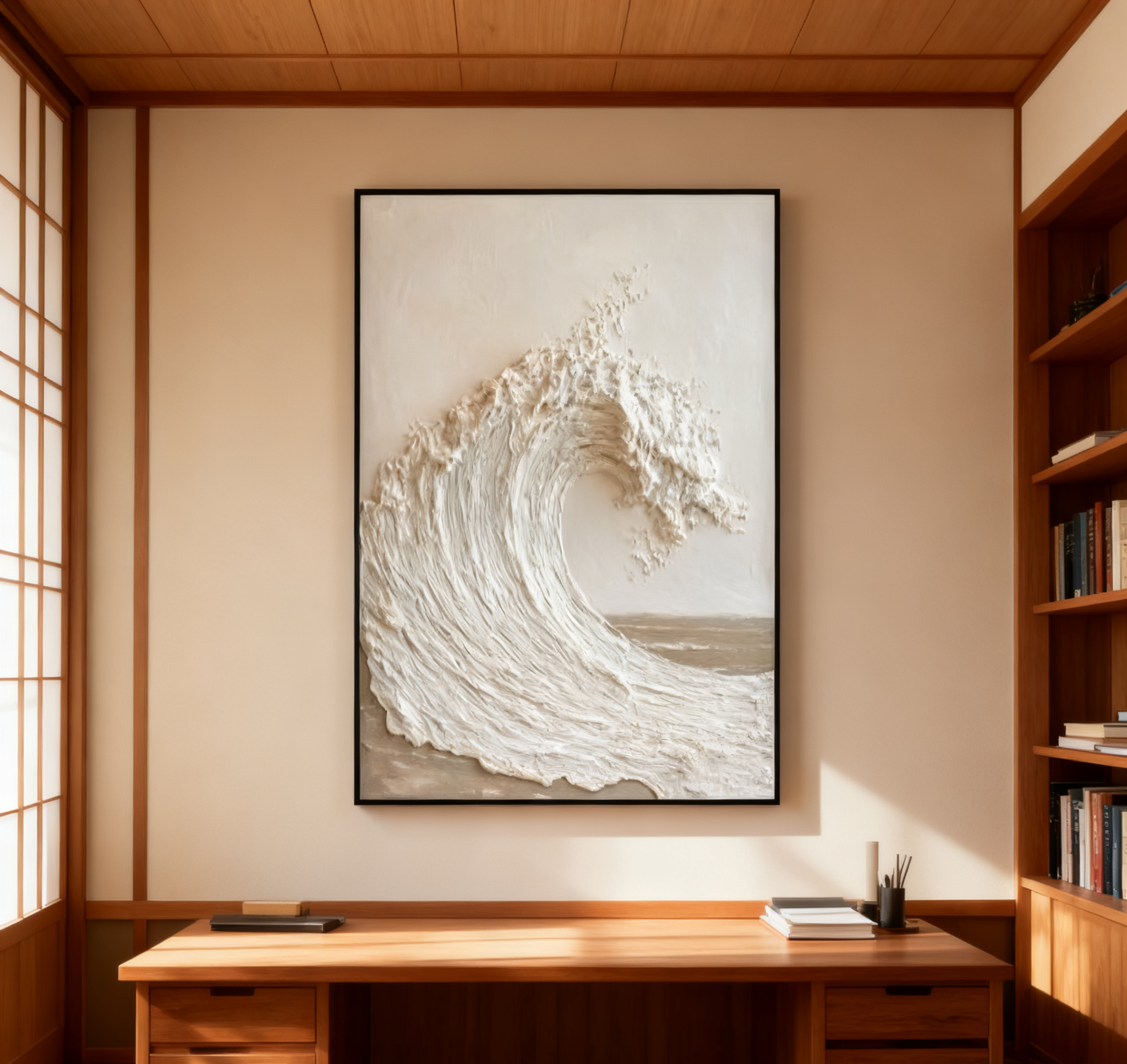 Textured Ocean Wave Art 3D Oil Painting for Modern Home Decor #BBM 036