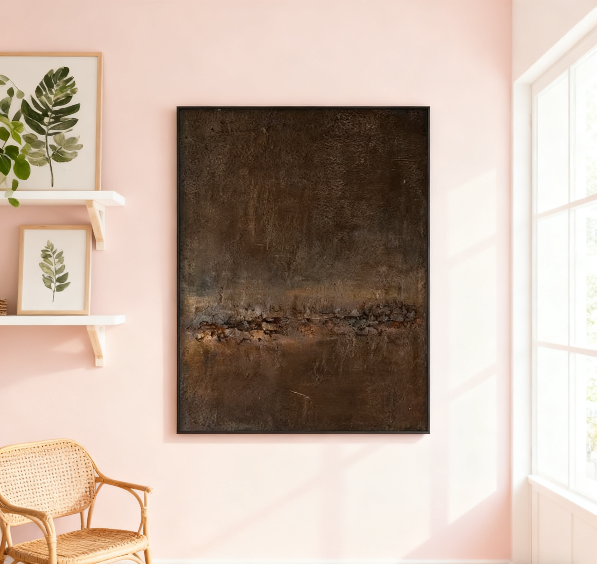 Beige & Brown Abstract Painting #BBA 008