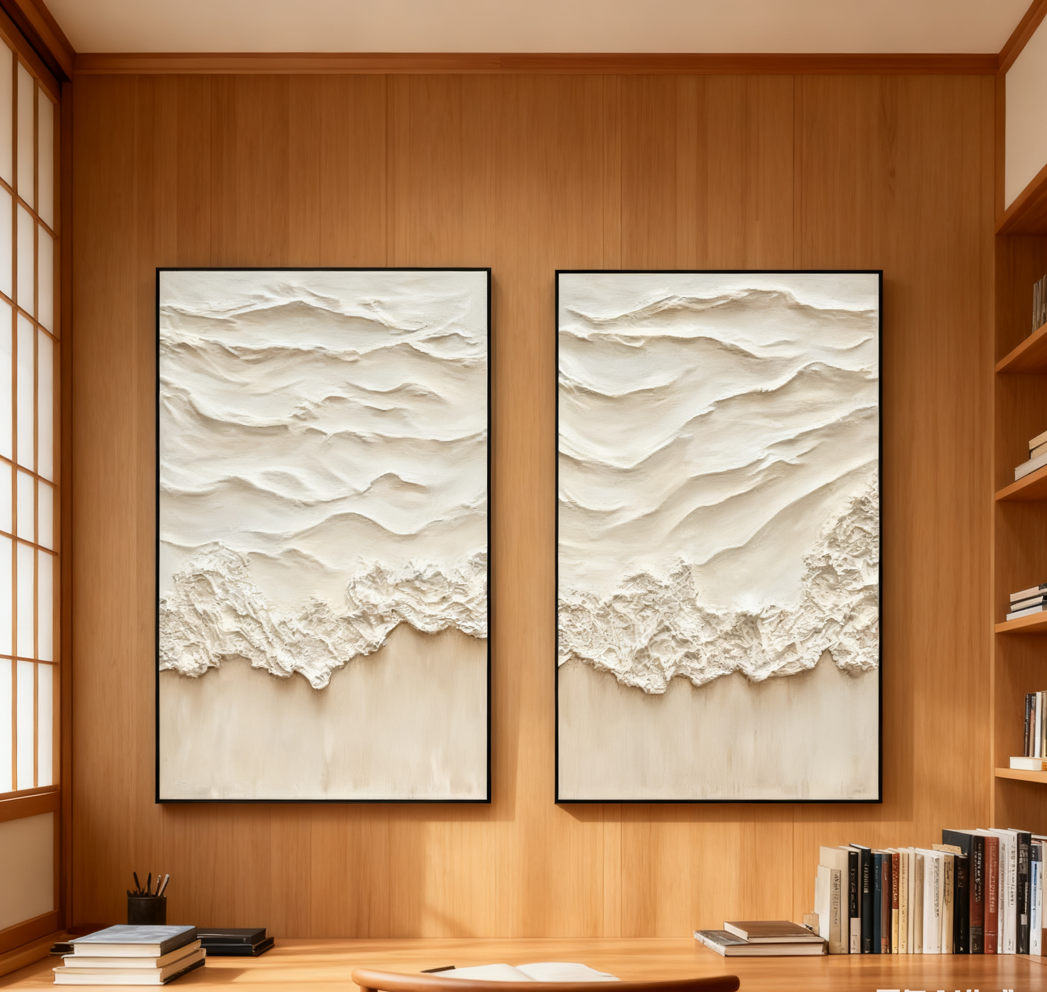 Textured Beach Waves Canvas Set for Coastal Home Decor #BBS 012