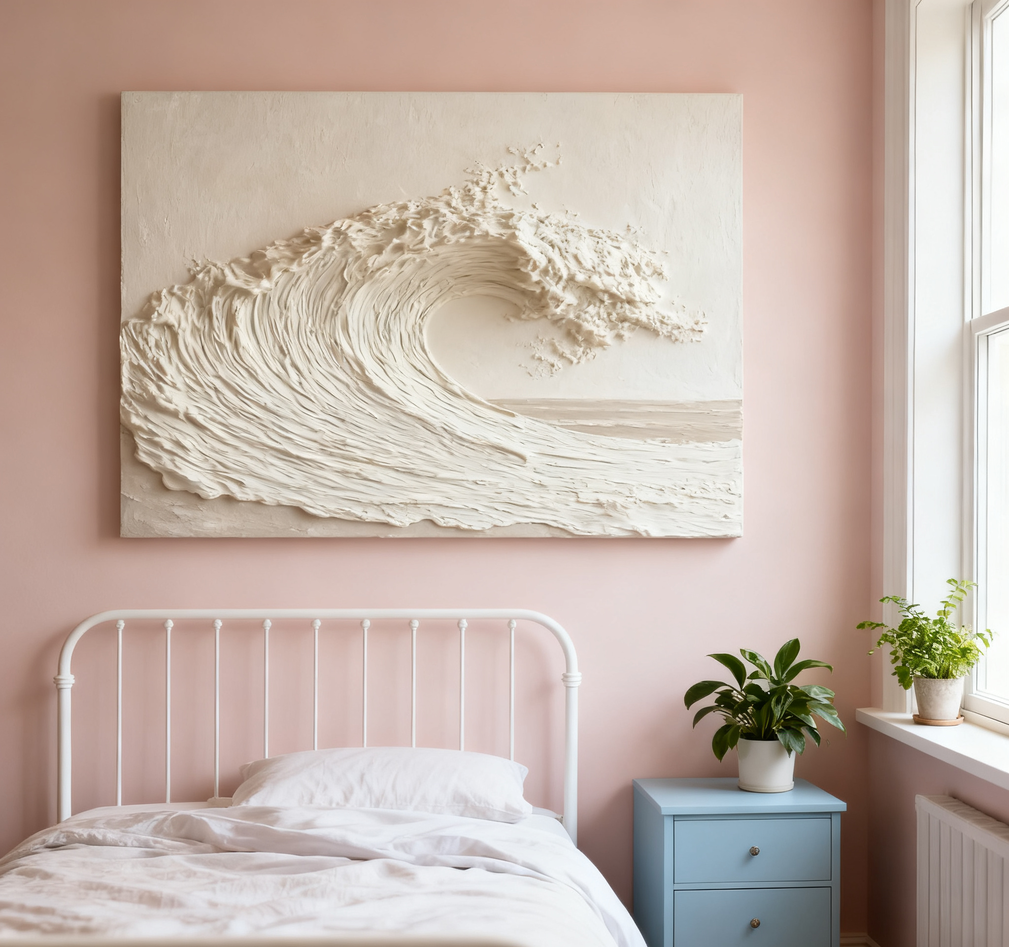 Textured Ocean Wave Art 3D Oil Painting for Modern Living Rooms #BBM 028