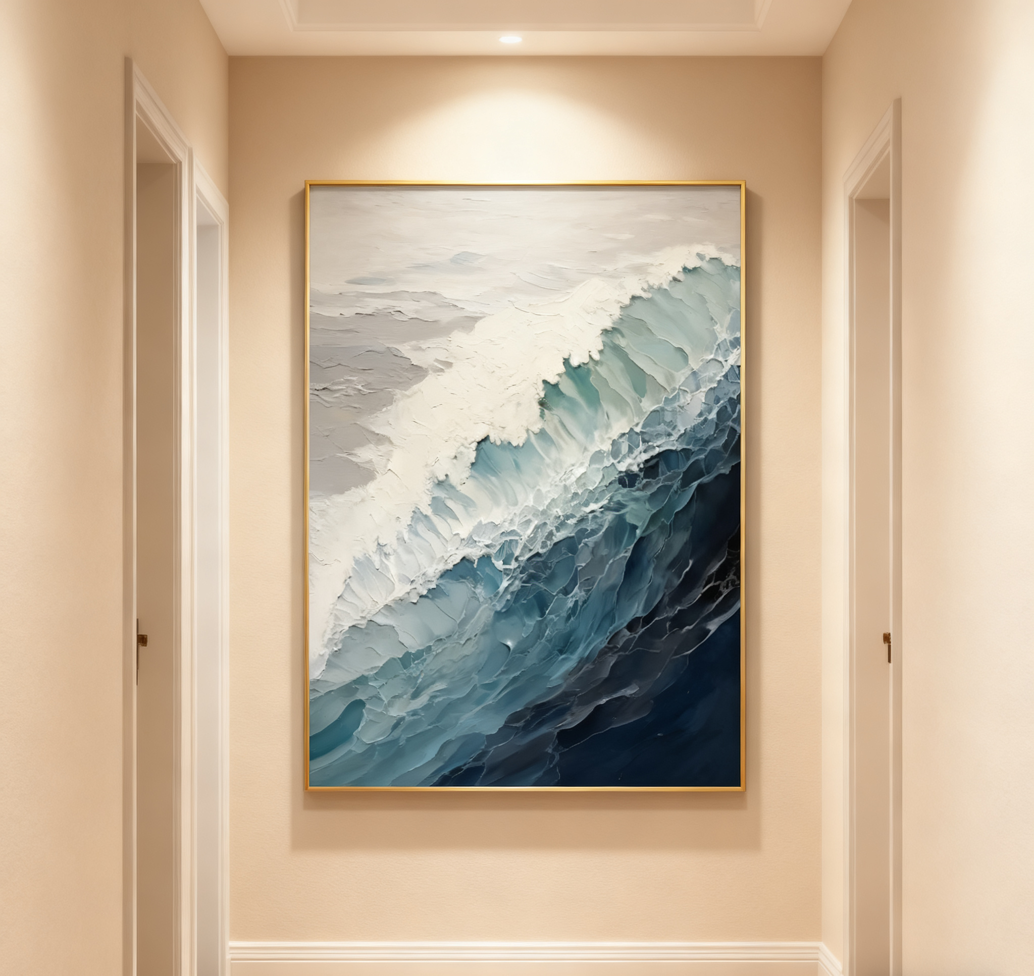 Blue & Green Minimalist Abstract Painting #BGM 002