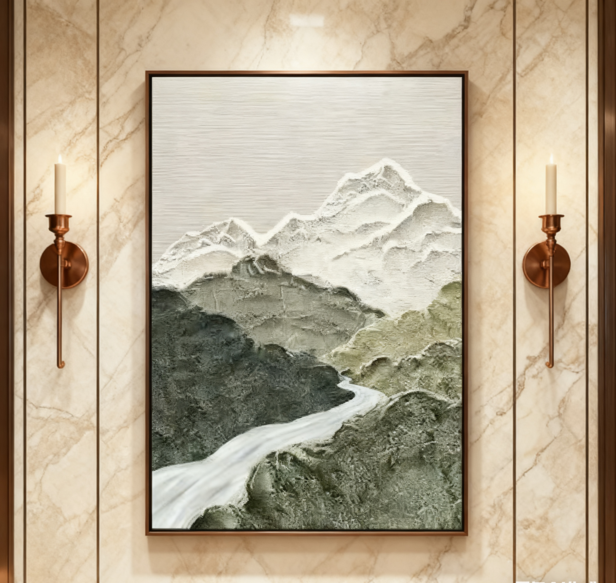 Blue & Green Abstract Painting #LL 005