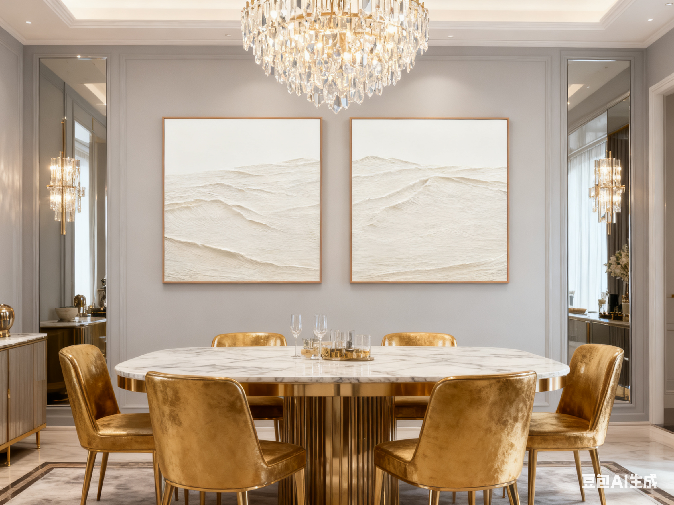 White Minimalist Abstract Painting SET OF 2 #AVG 024