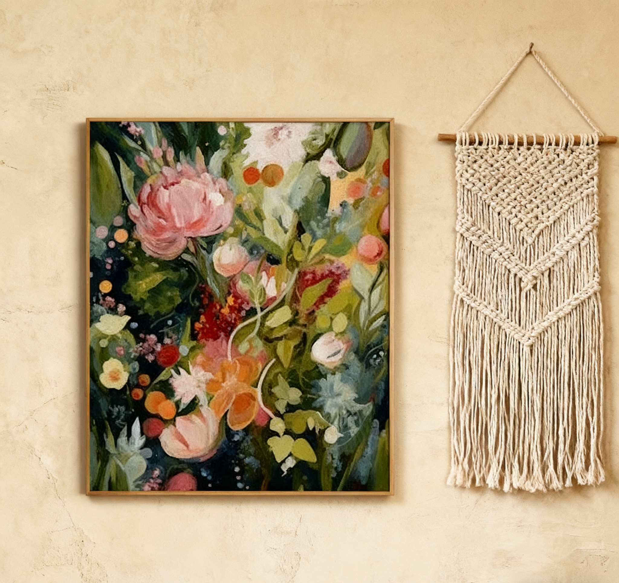 Large Floral Abstract Wall Art for Home Decor #FT 012