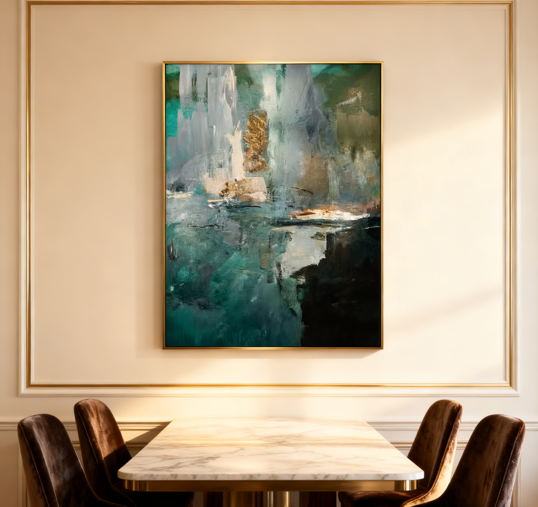 Blue & Green Abstract Painting #LL 008