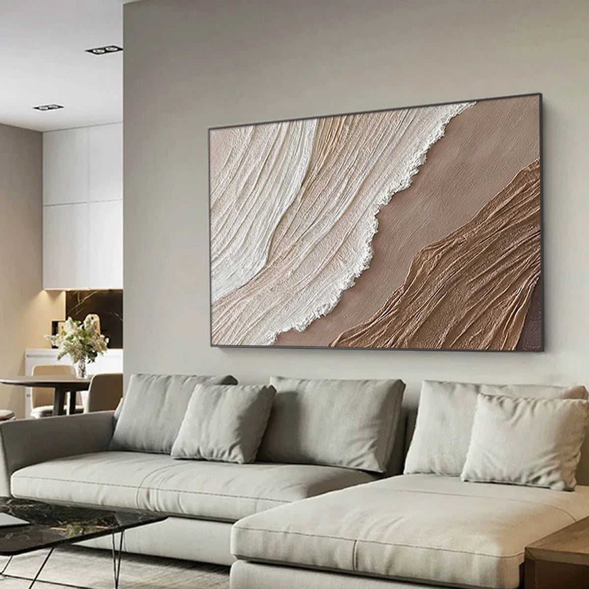 Ocean-themed oil painting wall decoration, hand-painted abstract artwork OP#012