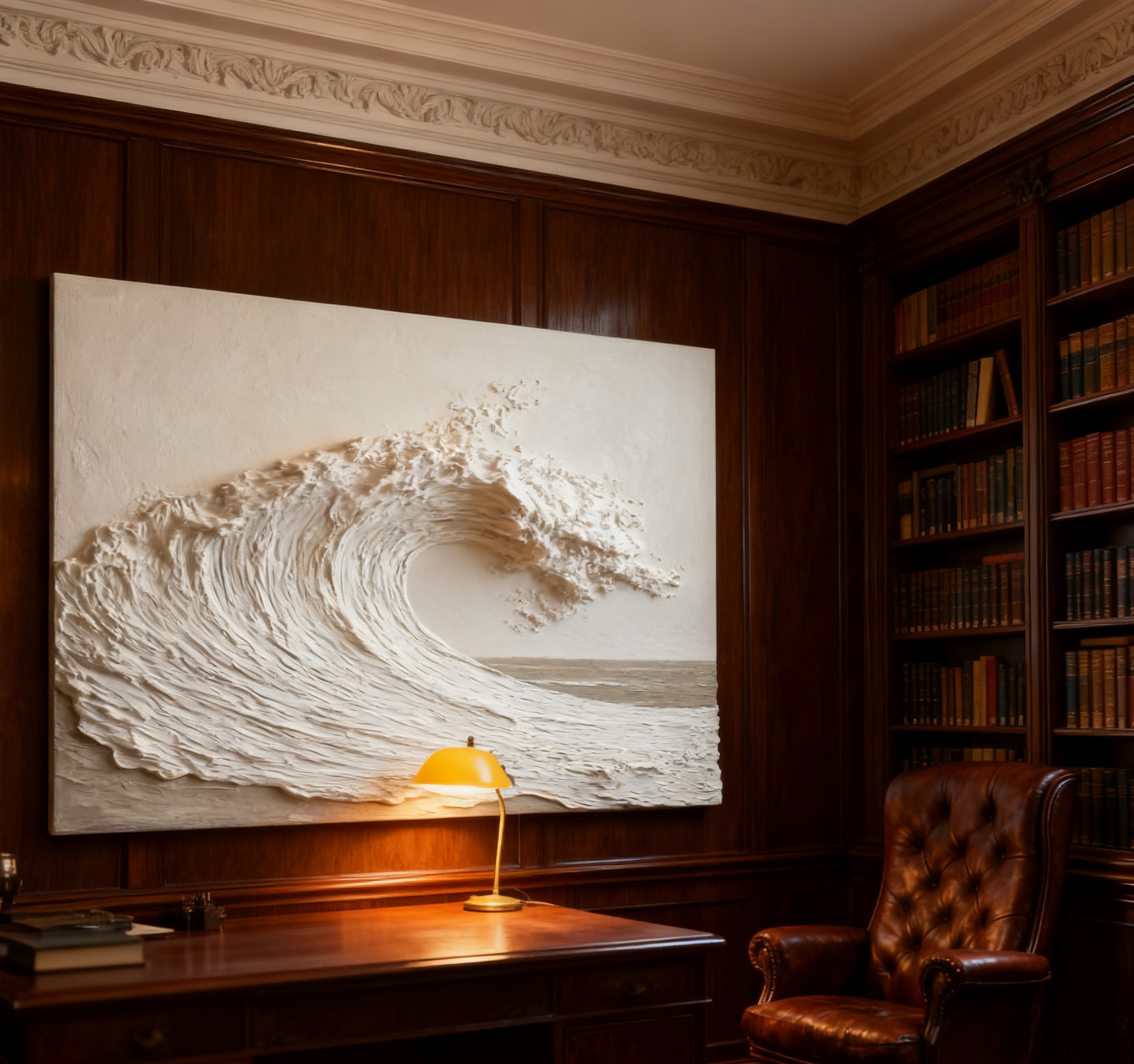 Textured Ocean Wave Art 3D Oil Painting for Modern Living Rooms #BBM 028