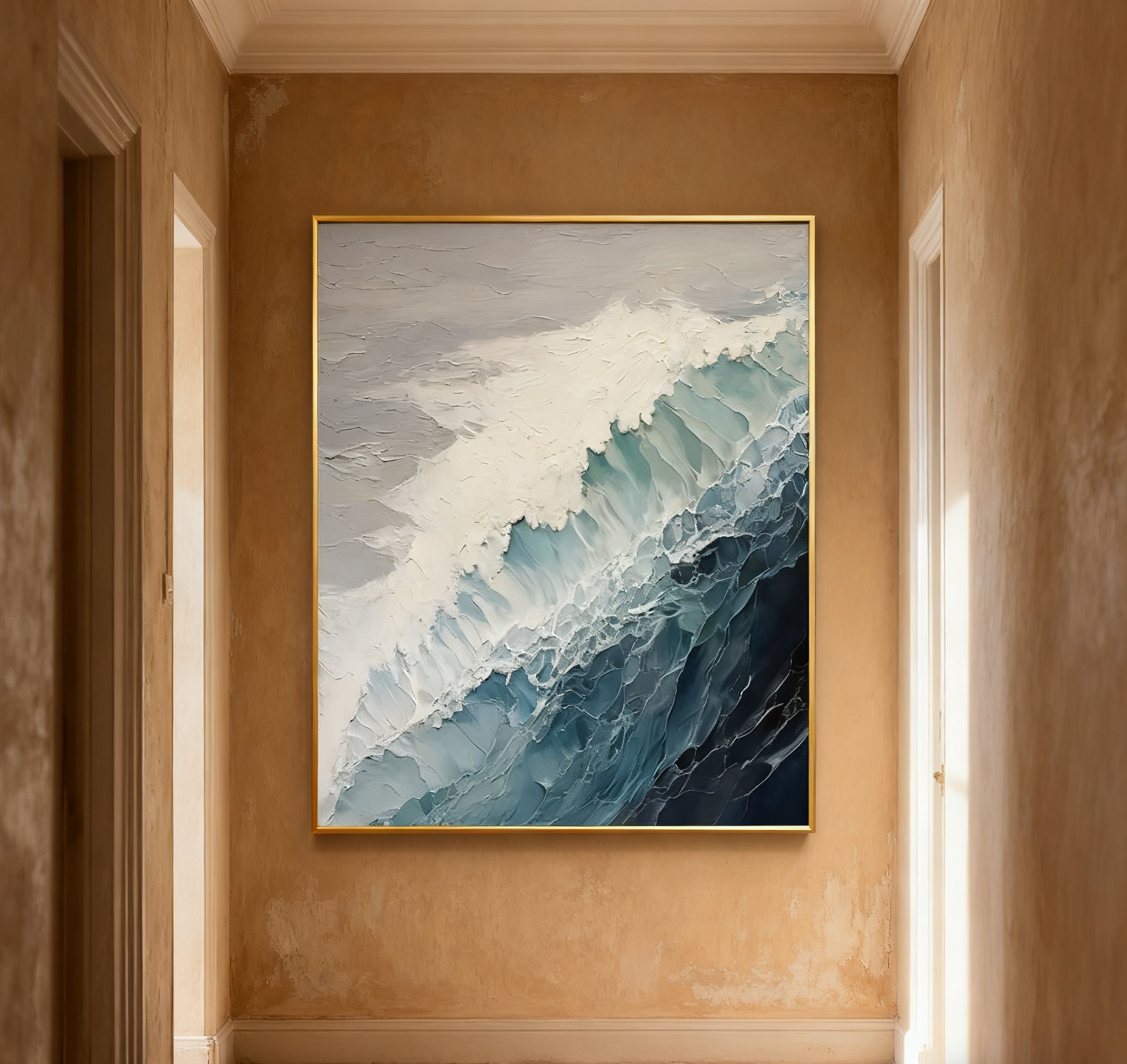 Blue & Green Minimalist Abstract Painting #BGM 002