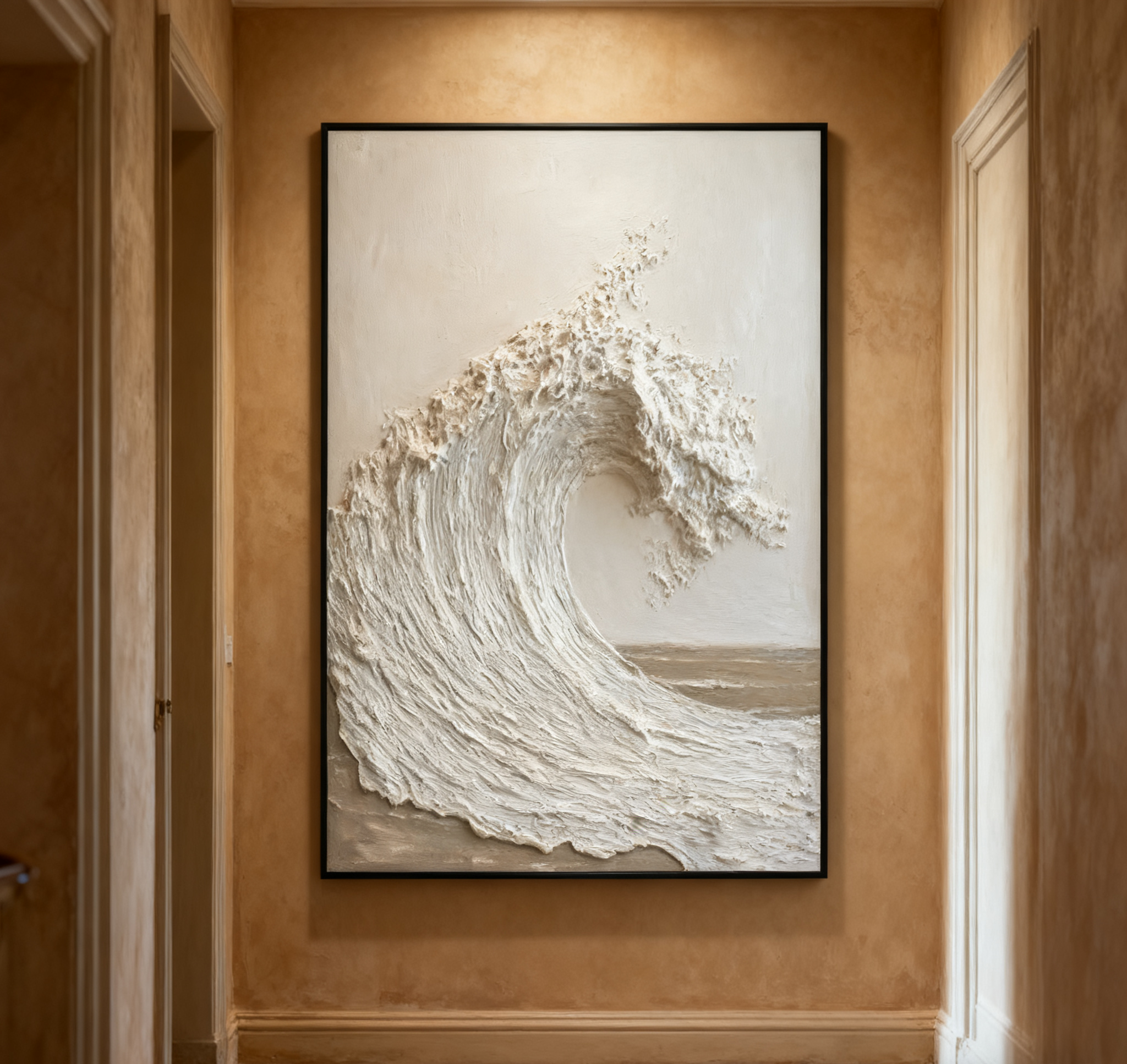 Textured Ocean Wave Art 3D Oil Painting for Modern Home Decor #BBM 036