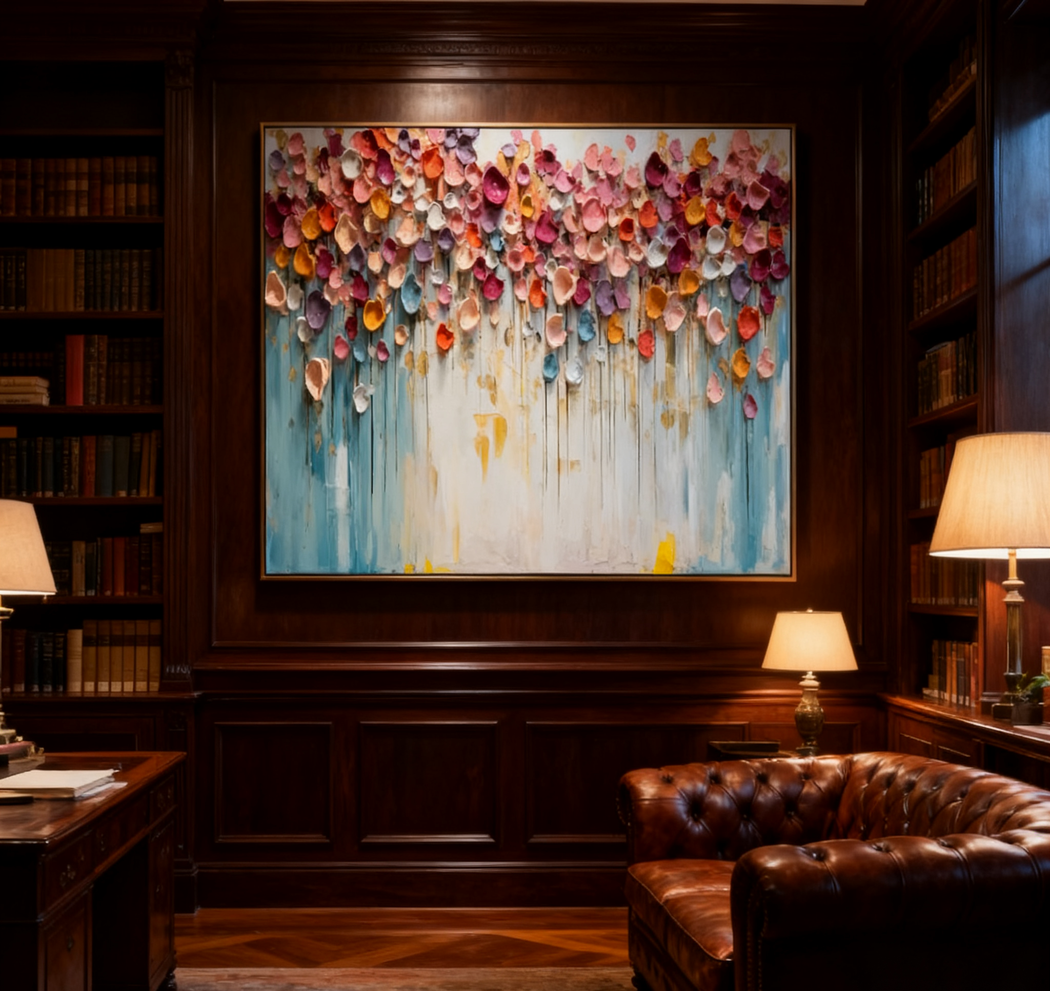 Blue & Green Minimalist Abstract Painting #BGM 012