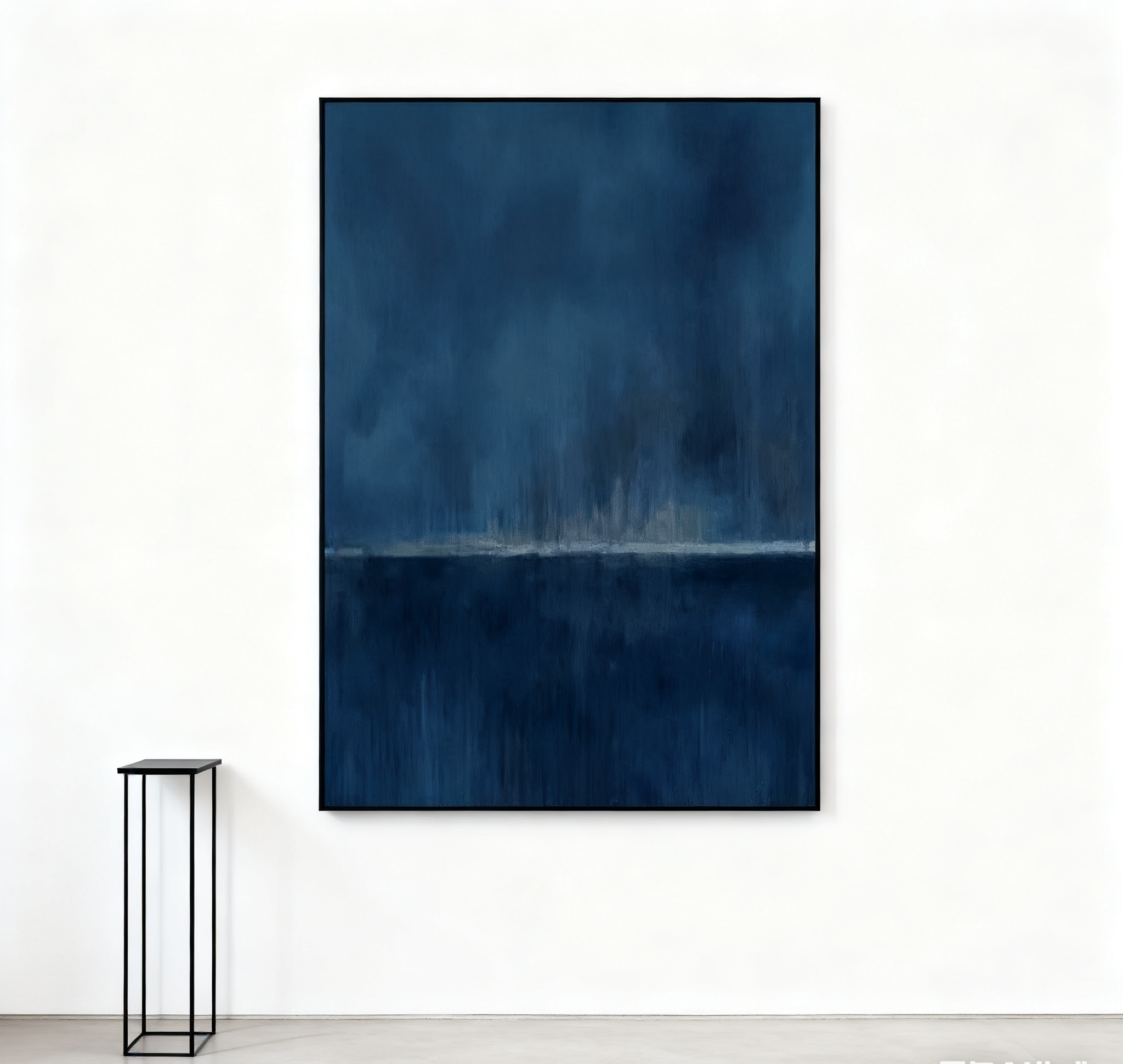 Deep Blue Gradient Minimalist Art, Contemporary Wall Painting #BGA 076