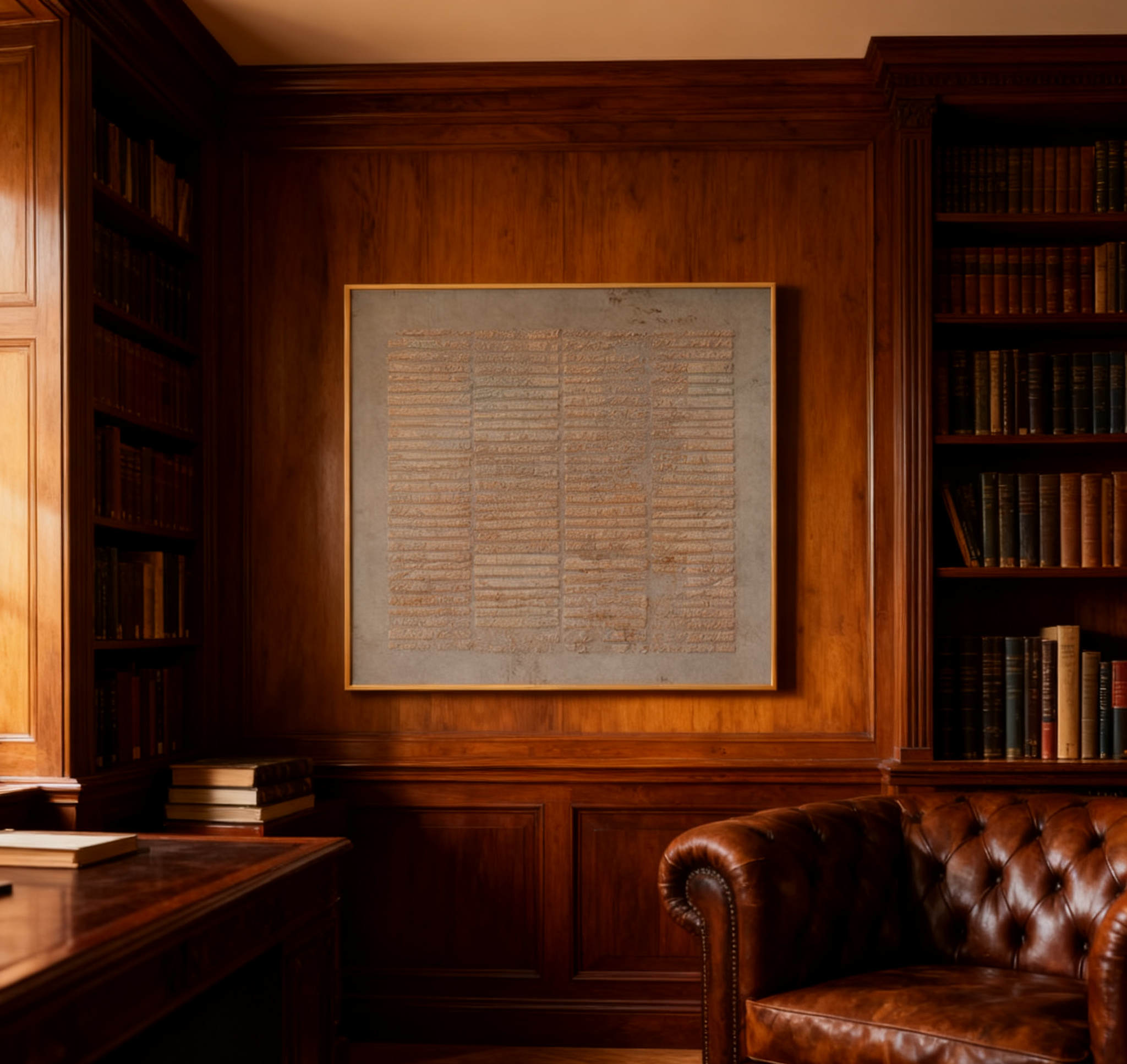 Beige & Brown Abstract Painting #CXA 028