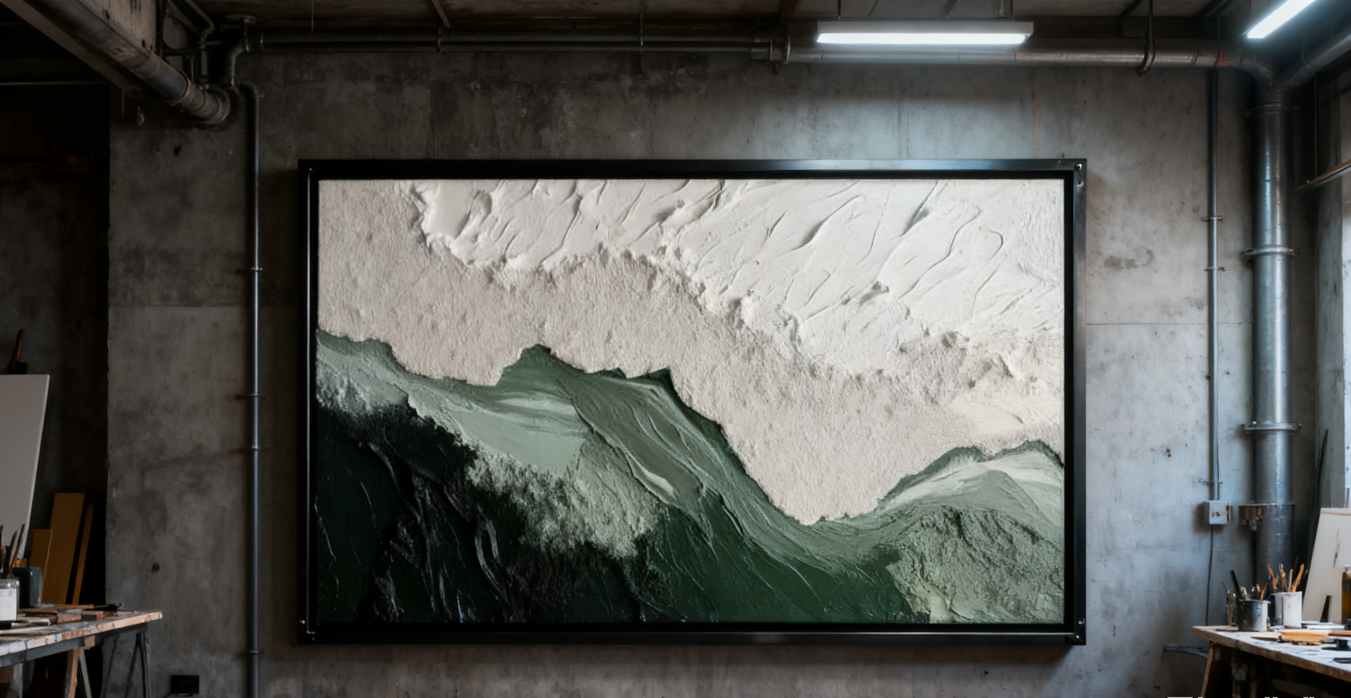 Blue & Green Minimalist Abstract Painting #BGM 001