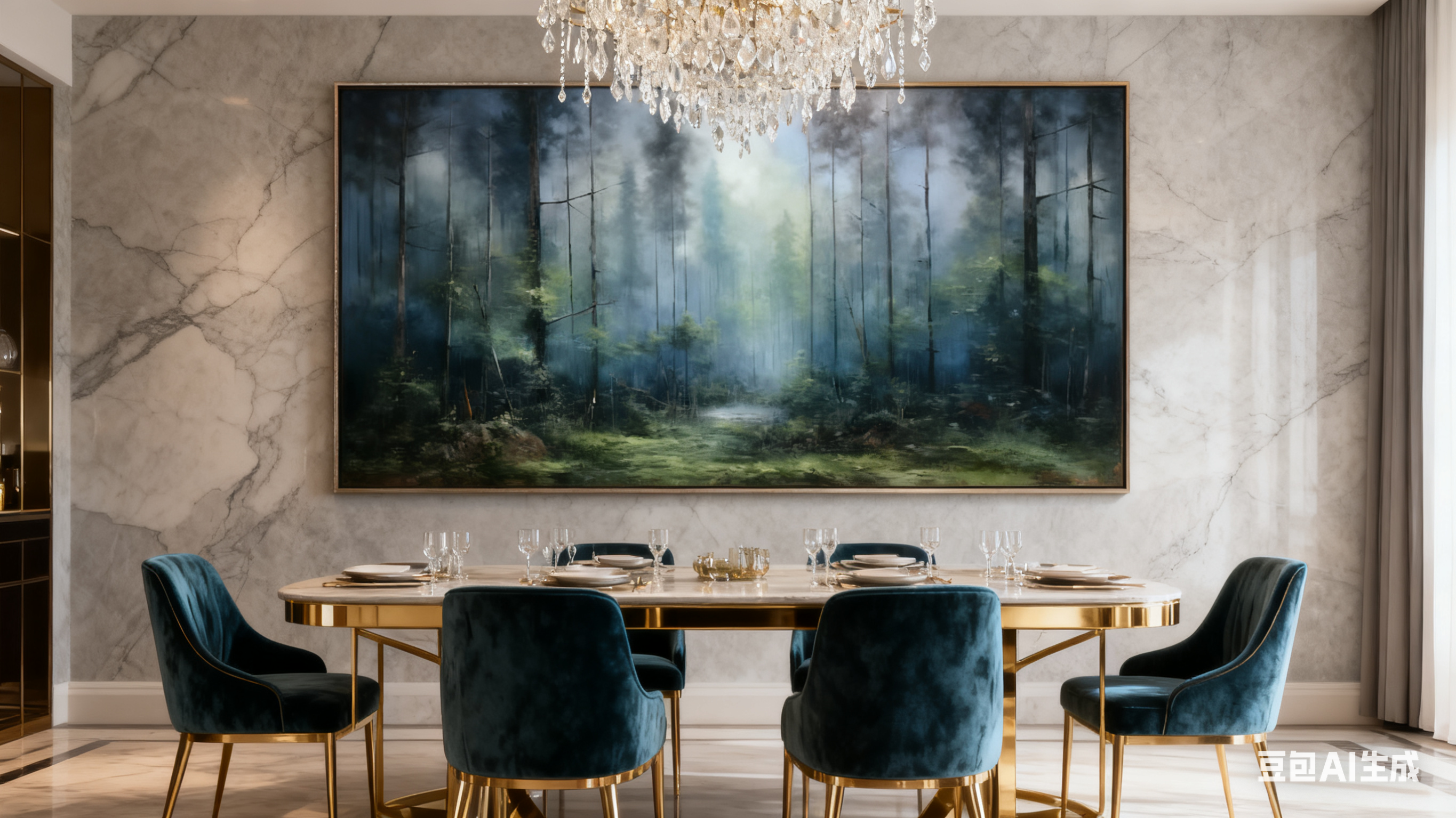 Woodland Mist Abstract Wall Art #BGA 047