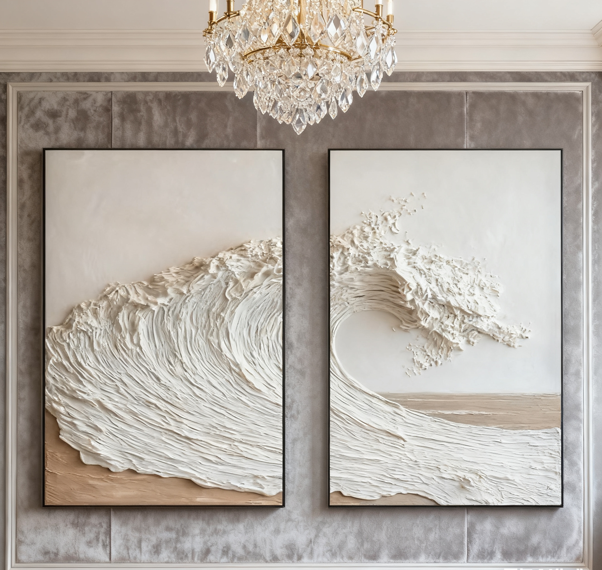 Textured Ocean Wave Art 3D Oil Painting for Modern Home Decor #BBS 011