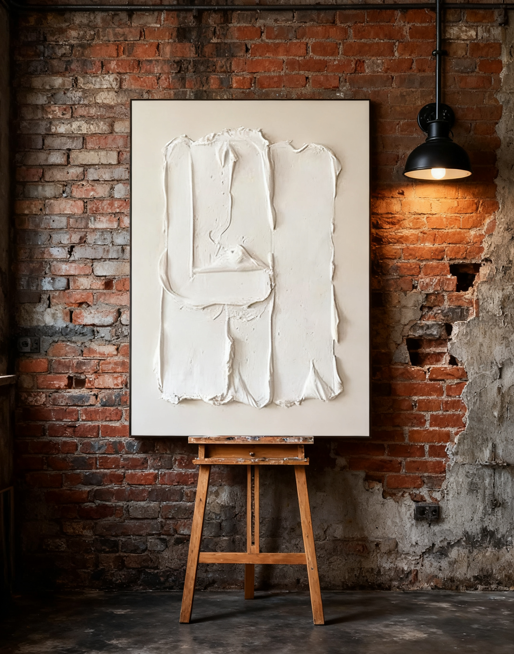 White Minimalist Abstract Painting #WM 001