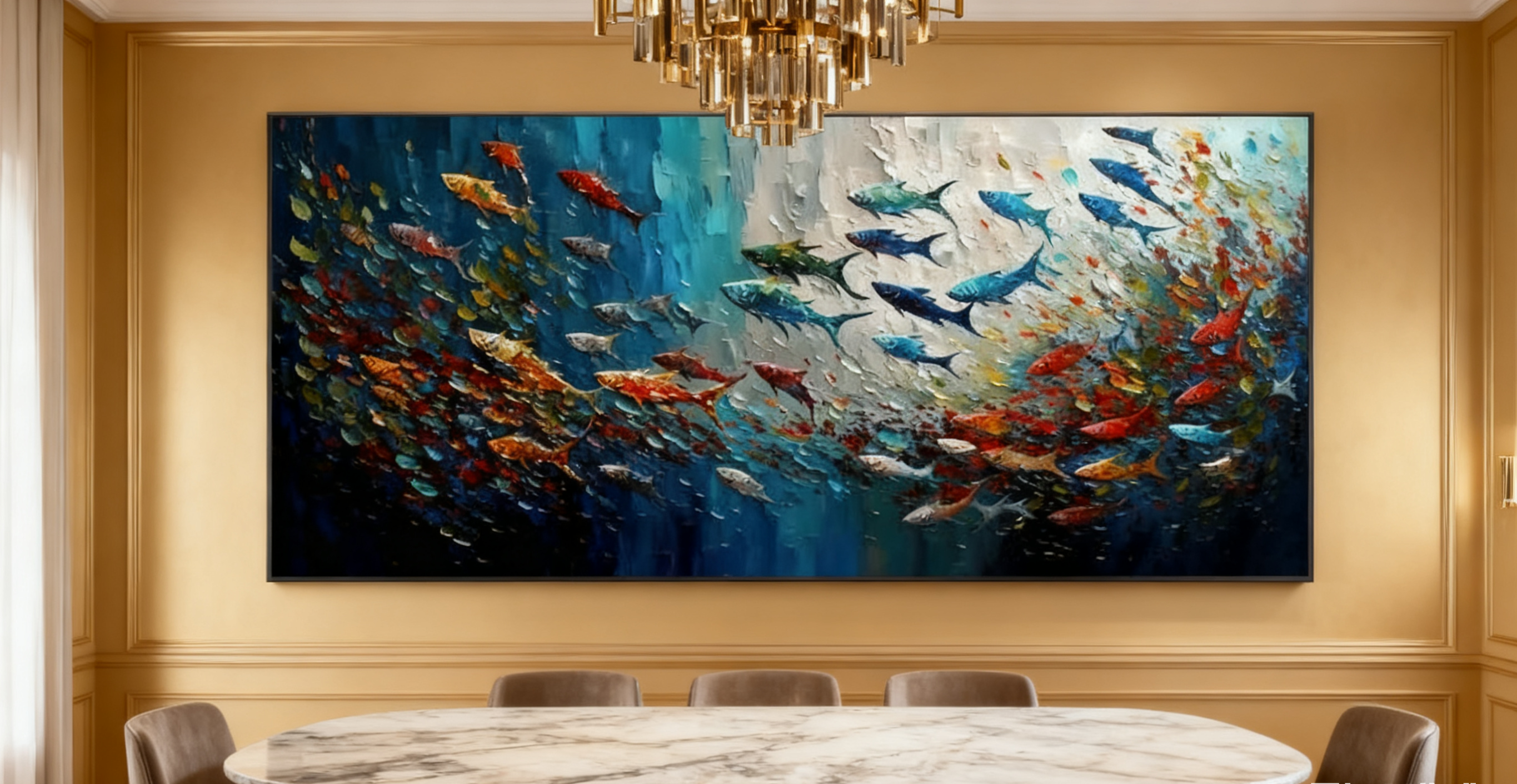 Blue & Green Minimalist Abstract Painting #BGM 009