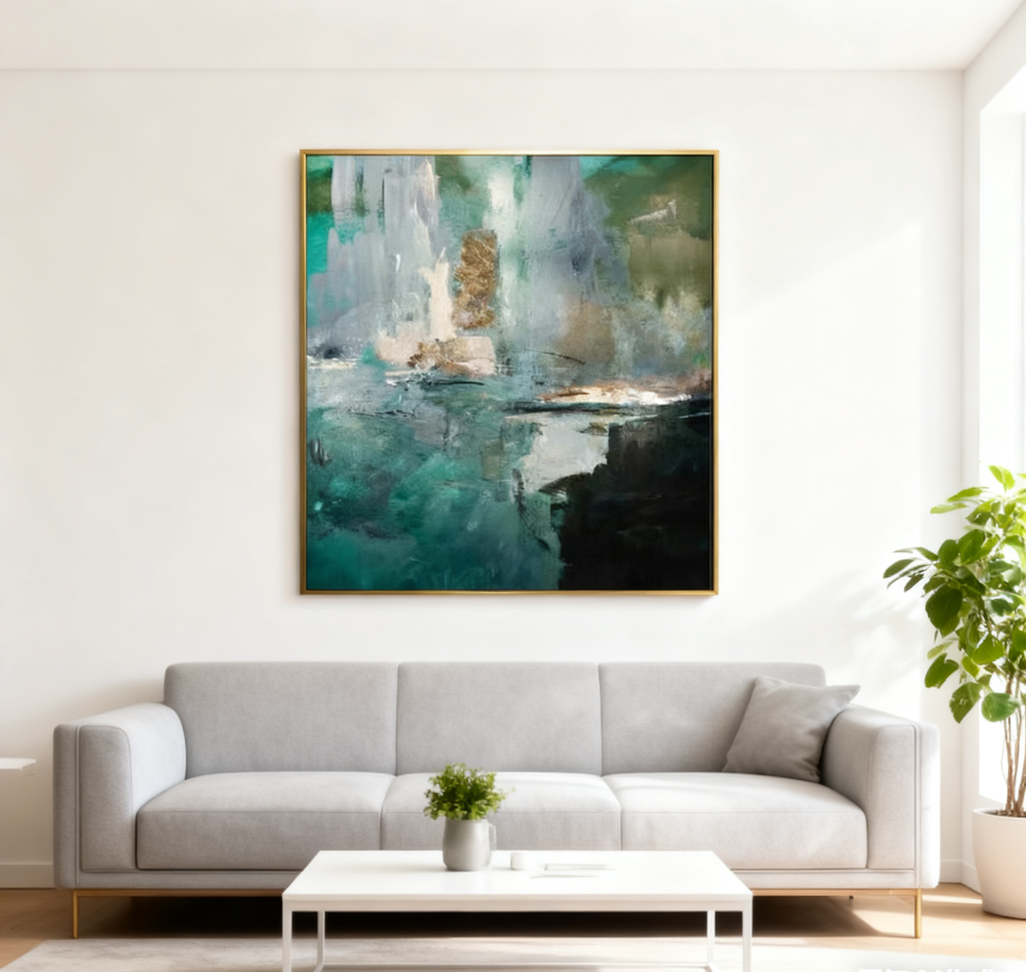 Blue & Green Abstract Painting #LL 008