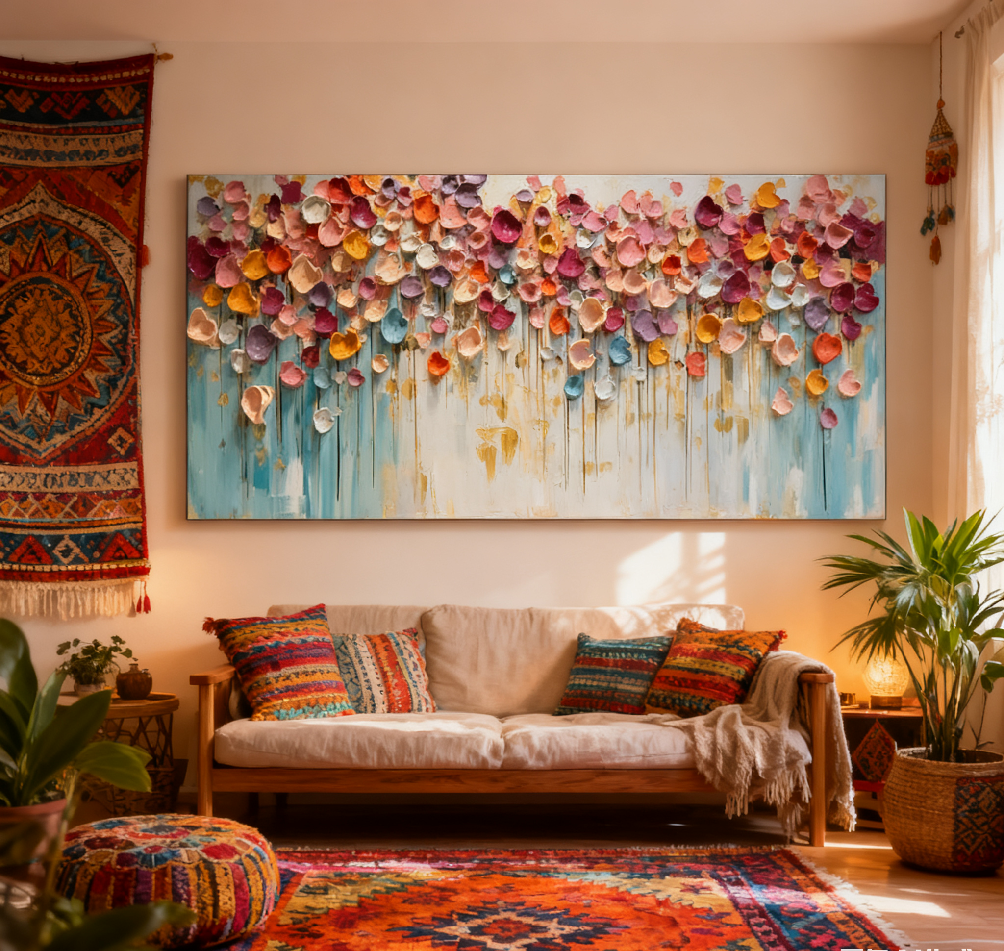 Blue & Green Minimalist Abstract Painting #BGM 012