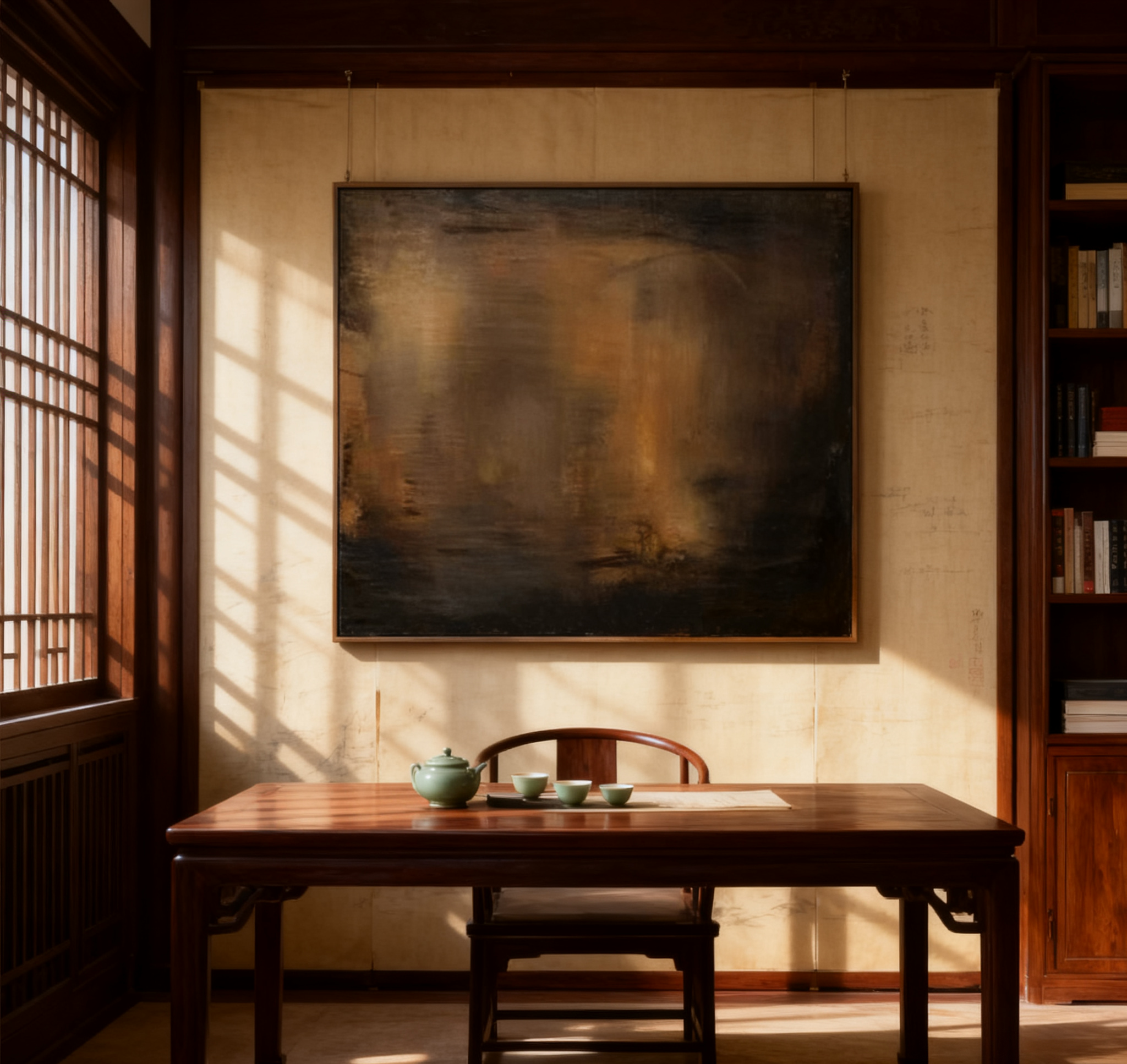 Brown Landscape Moody Canvas, Modern Wall Decor #BGA 077