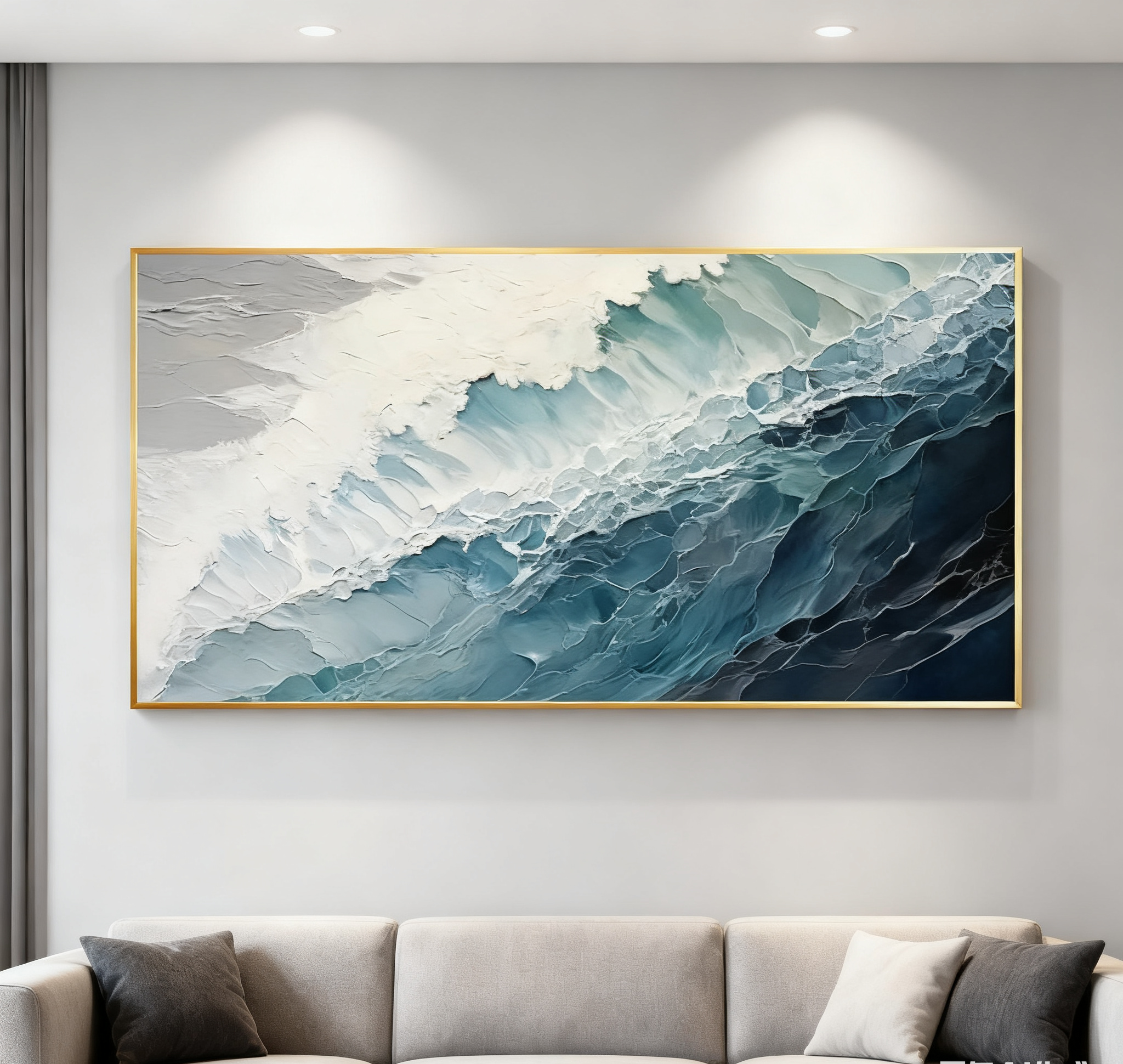 Blue & Green Minimalist Abstract Painting #BGM 002