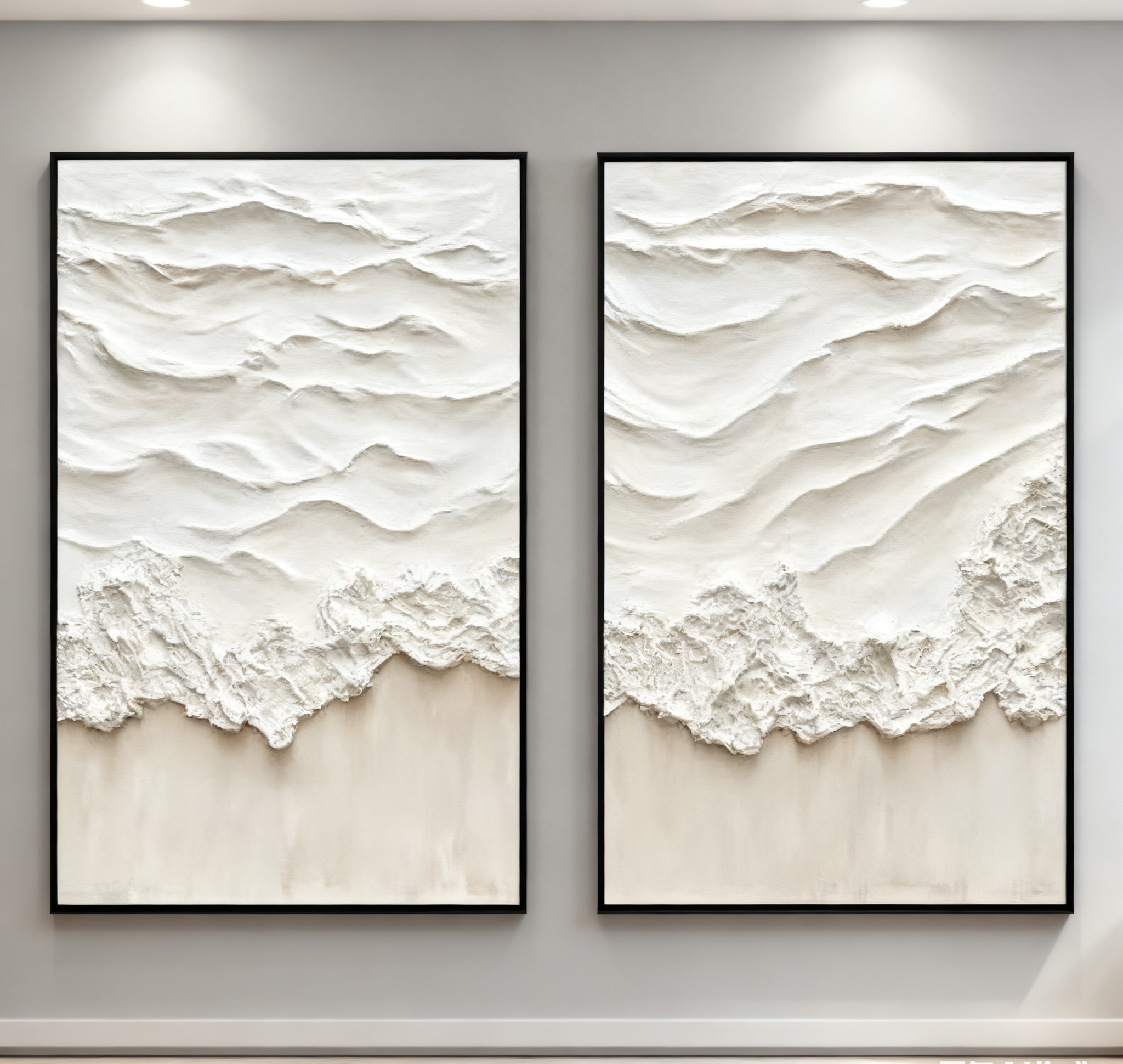 Textured Beach Waves Canvas Set for Coastal Home Decor #BBS 012